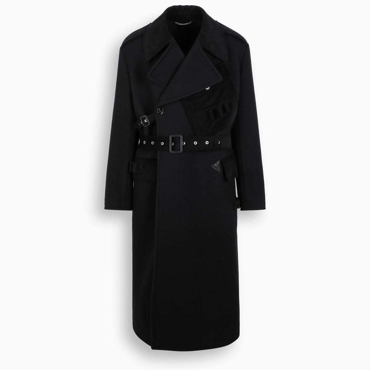 Dolce & Gabbana Belted Double-breasted Coat in Black for Men - Lyst