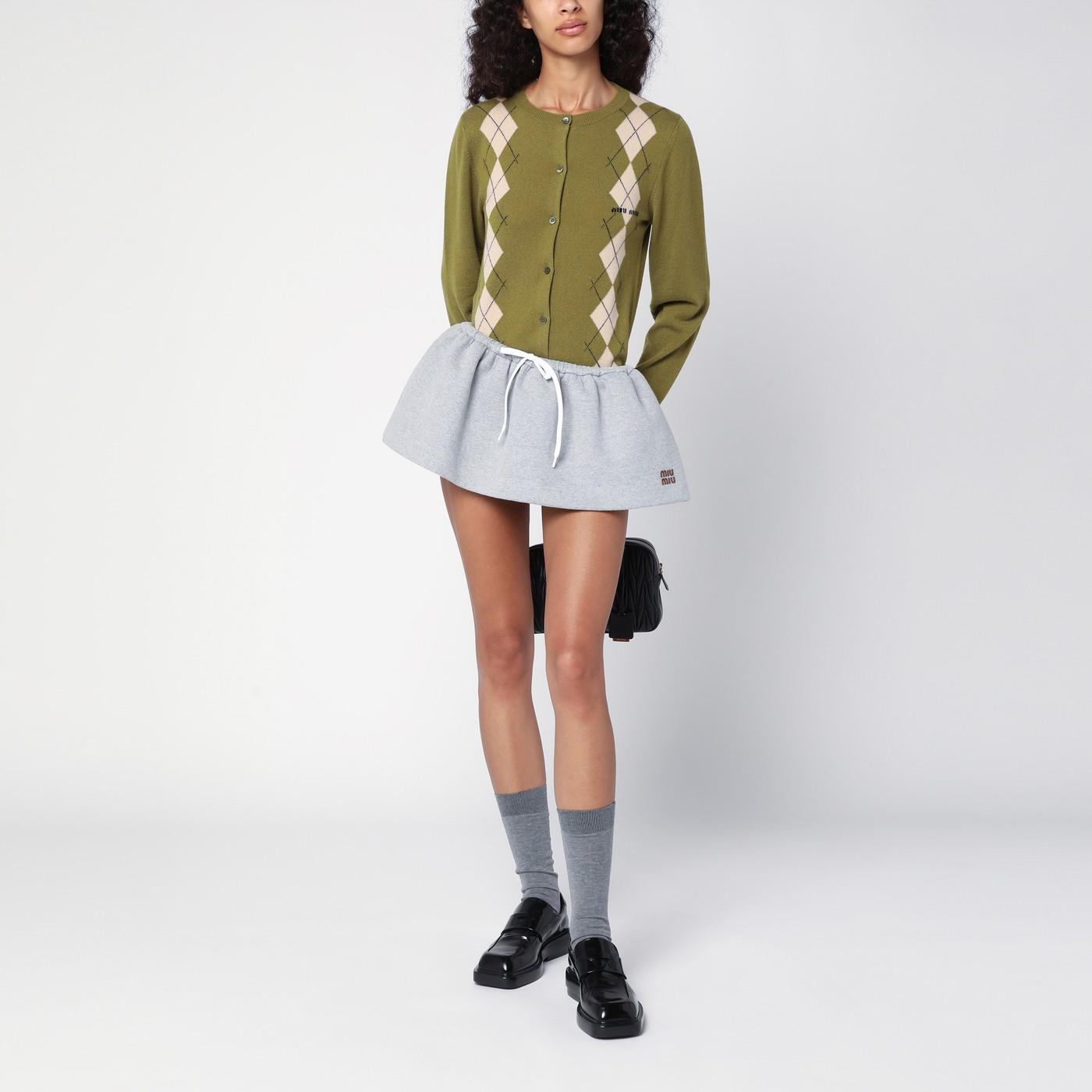 スカート MIU MIU COTTON MINI SWEAT SKIRT Miu Miu cotton-jersey Mini Skirt | White | FARFETCH