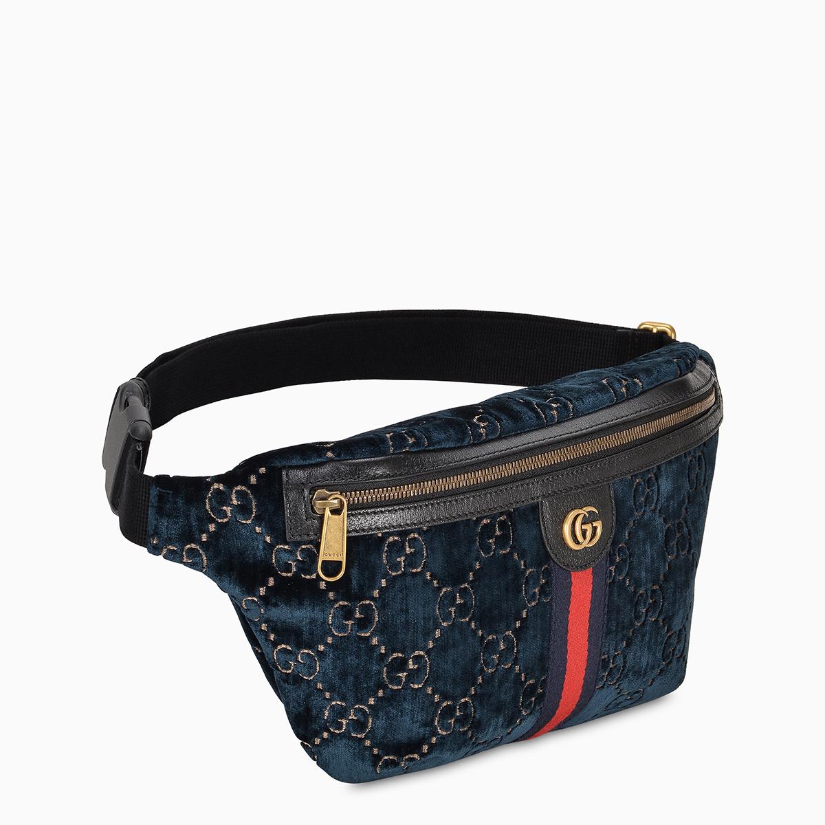 Gucci GG Velvet Belt Bag in Blue for Men