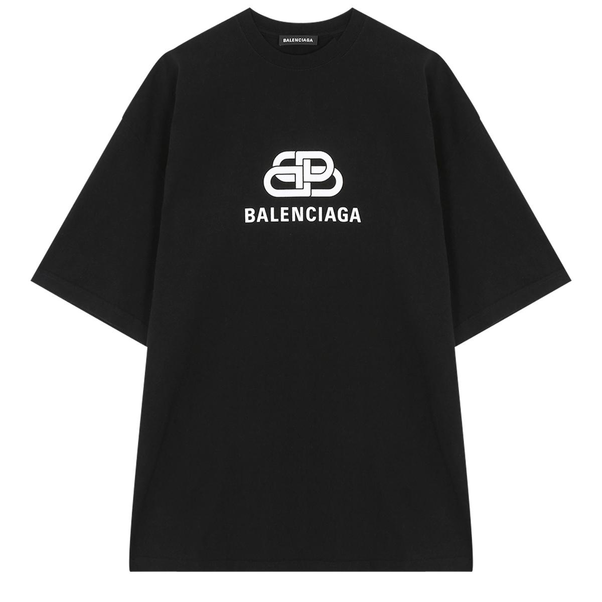 Balenciaga Cotton Black T-shirt With Logo Print for Men - Lyst