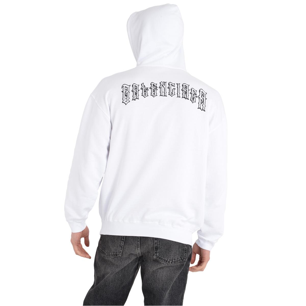 Balenciaga Cotton Hoodie With Back Logo Print in White for Men - Lyst