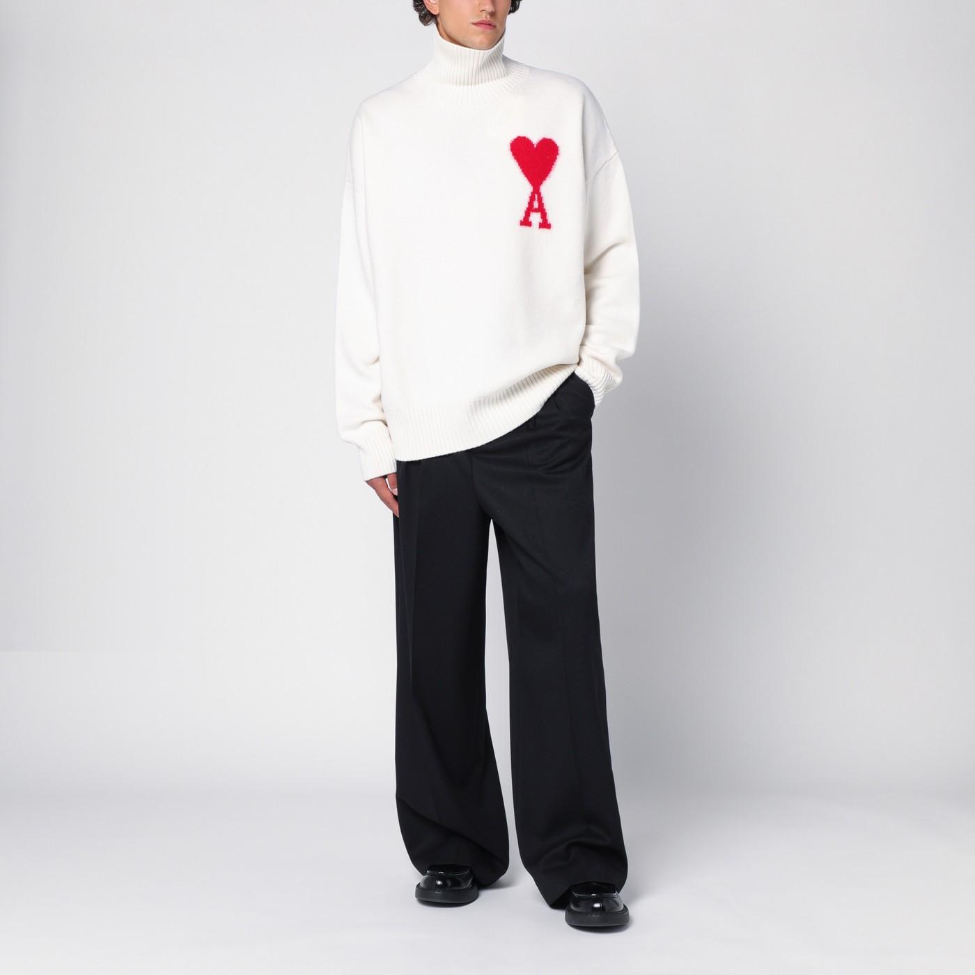 Ami Paris Ami De Coeur Oversize Turtleneck in White for Men Lyst UK