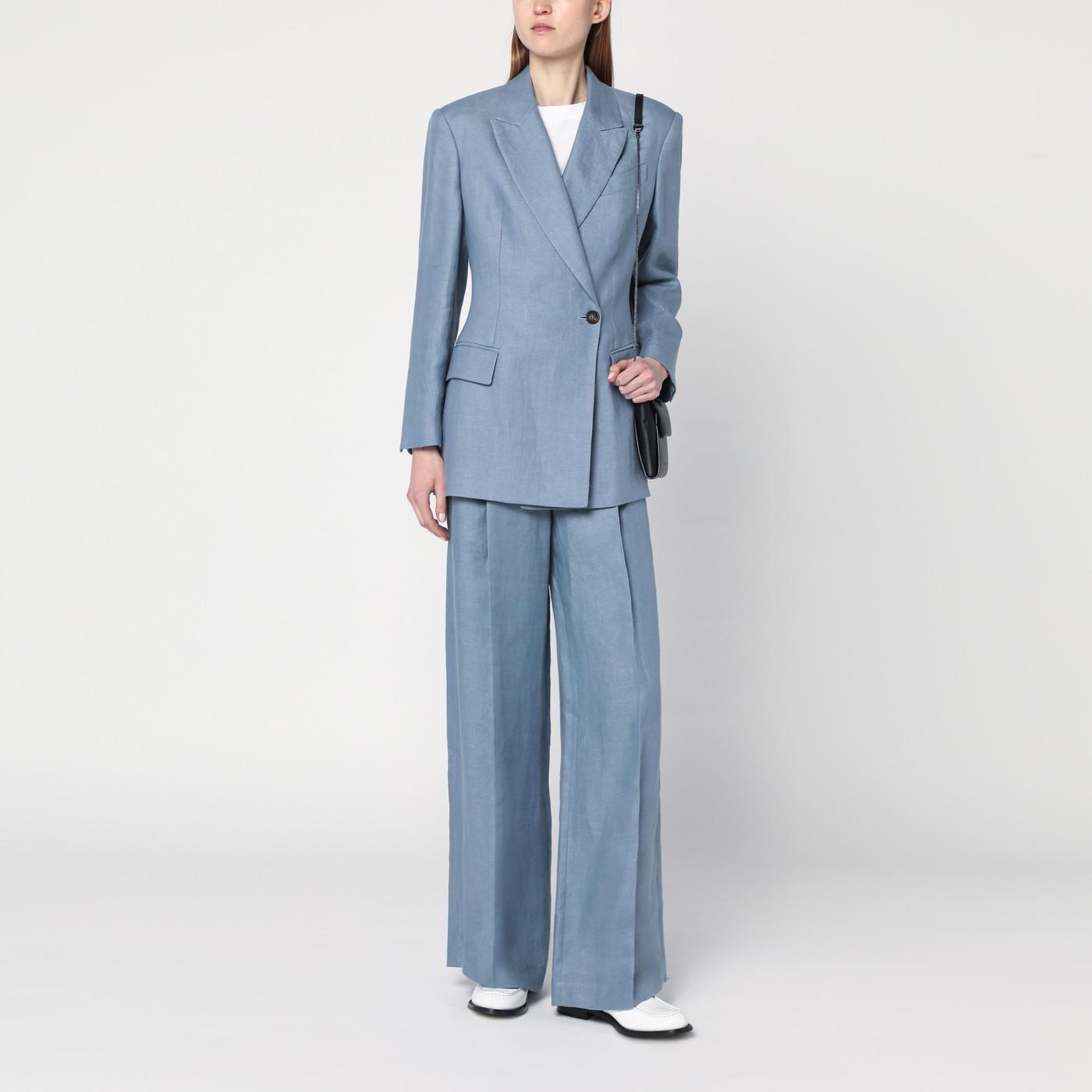 ジャケット Brunello Cucinelli Avio-coloured linen blend jacket brunello-cucinelli-BLUE-Avio-