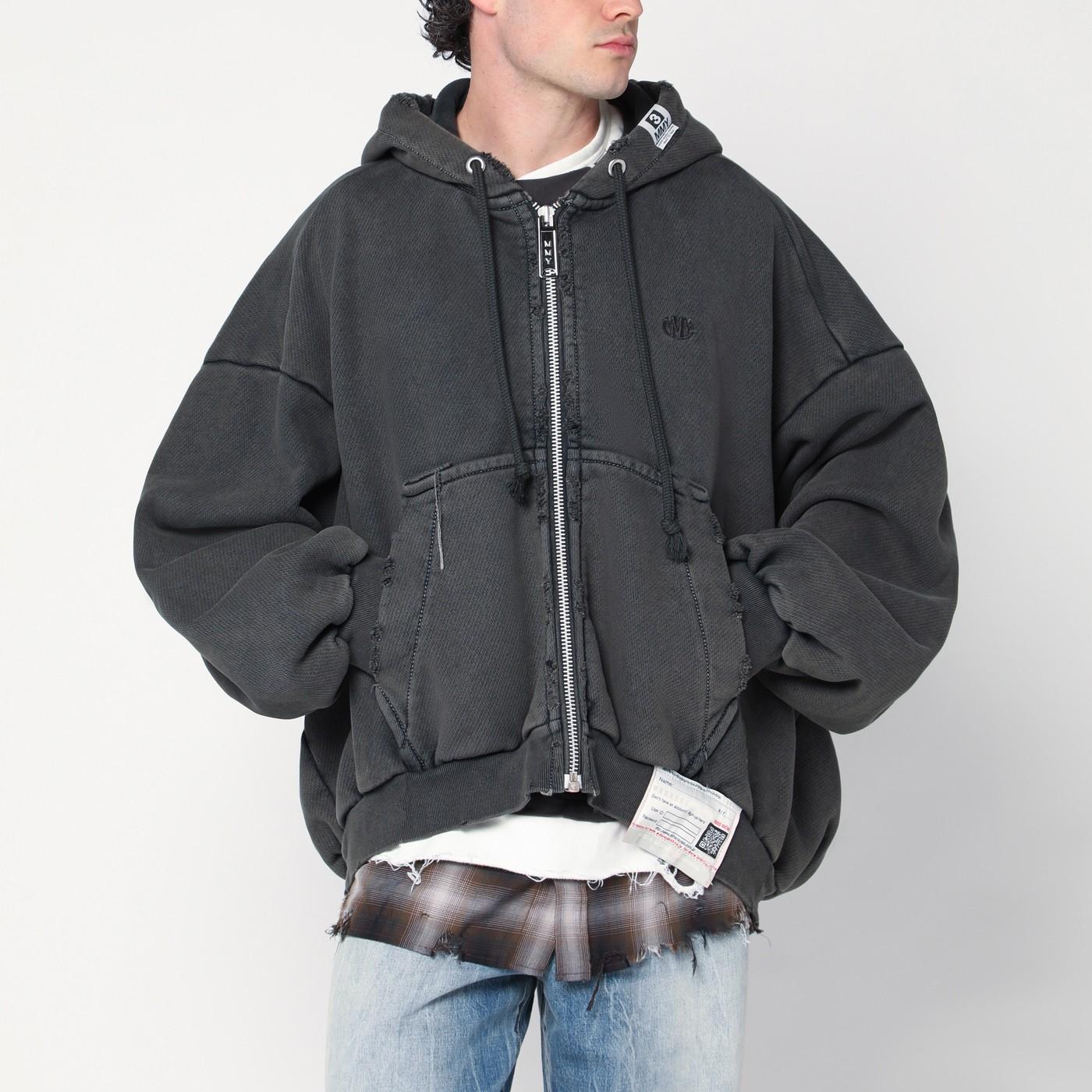 パーカー・フーディ MIHARAYASUHIRO Charcoal cotton oversize sweatshirt Maison MIHARA YASUHIRO Distressed Hoodie | Black | FARFETCH