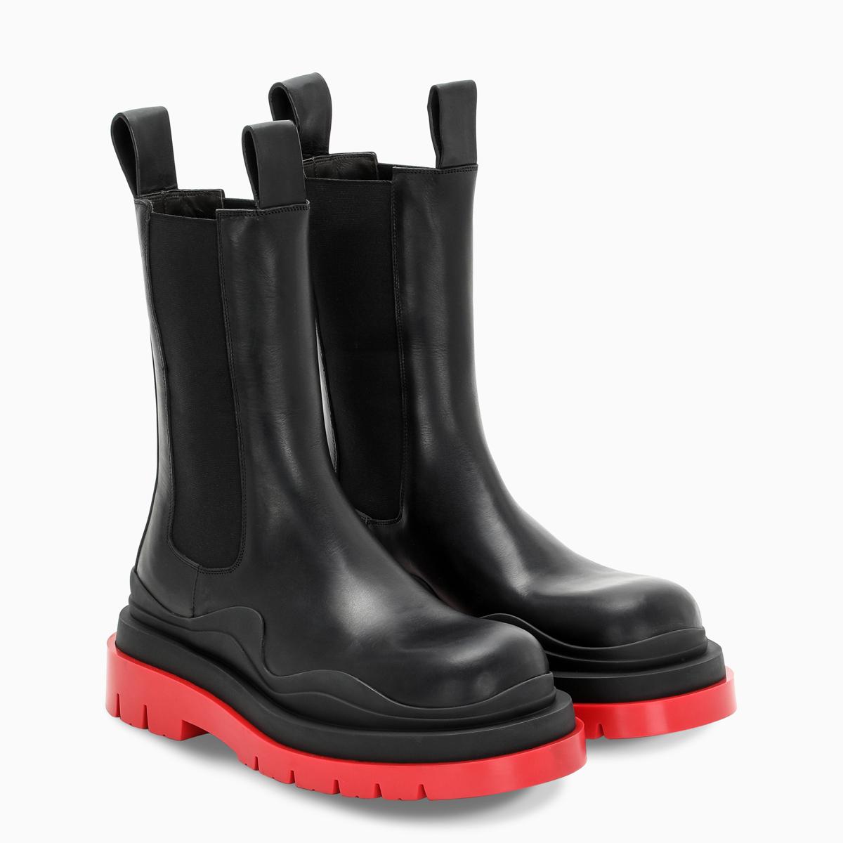 Bottega Veneta Men's Black/red Bv Tire Boots for Men | Lyst