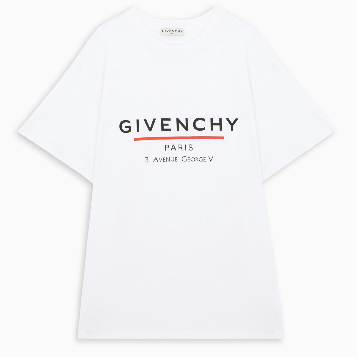 Givenchy Cotton Paris '3 Av George V' Logo T-shirt in White for Men ...