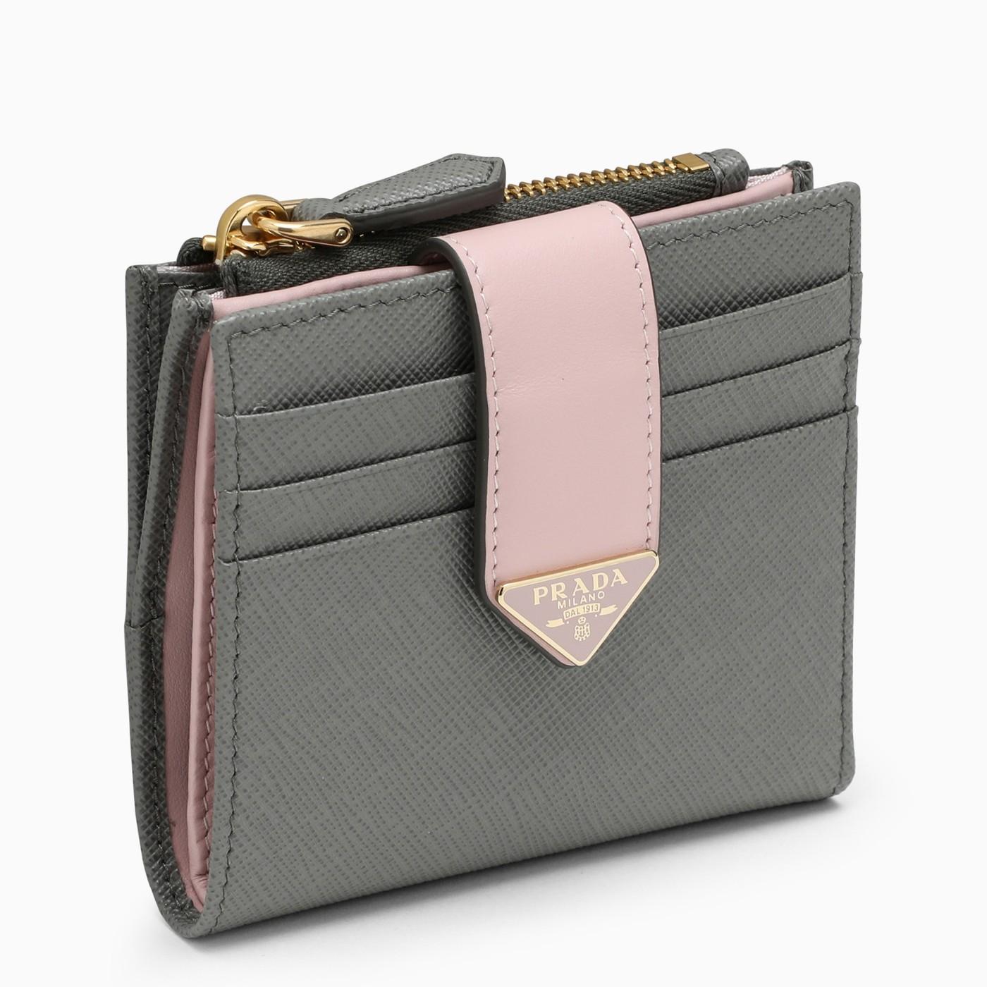 Elegant Grey Prada Clutch Purse with Crystal Opener