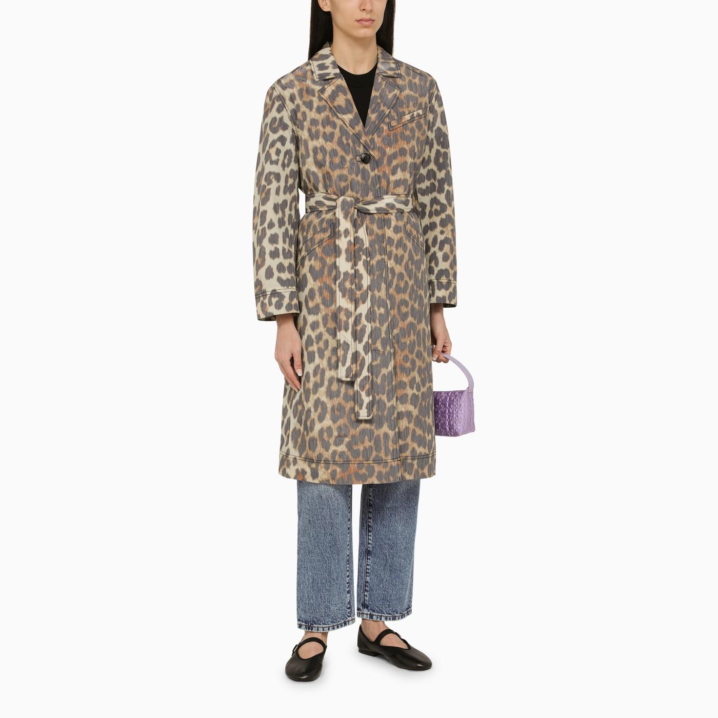 Ganni leopard store print coat