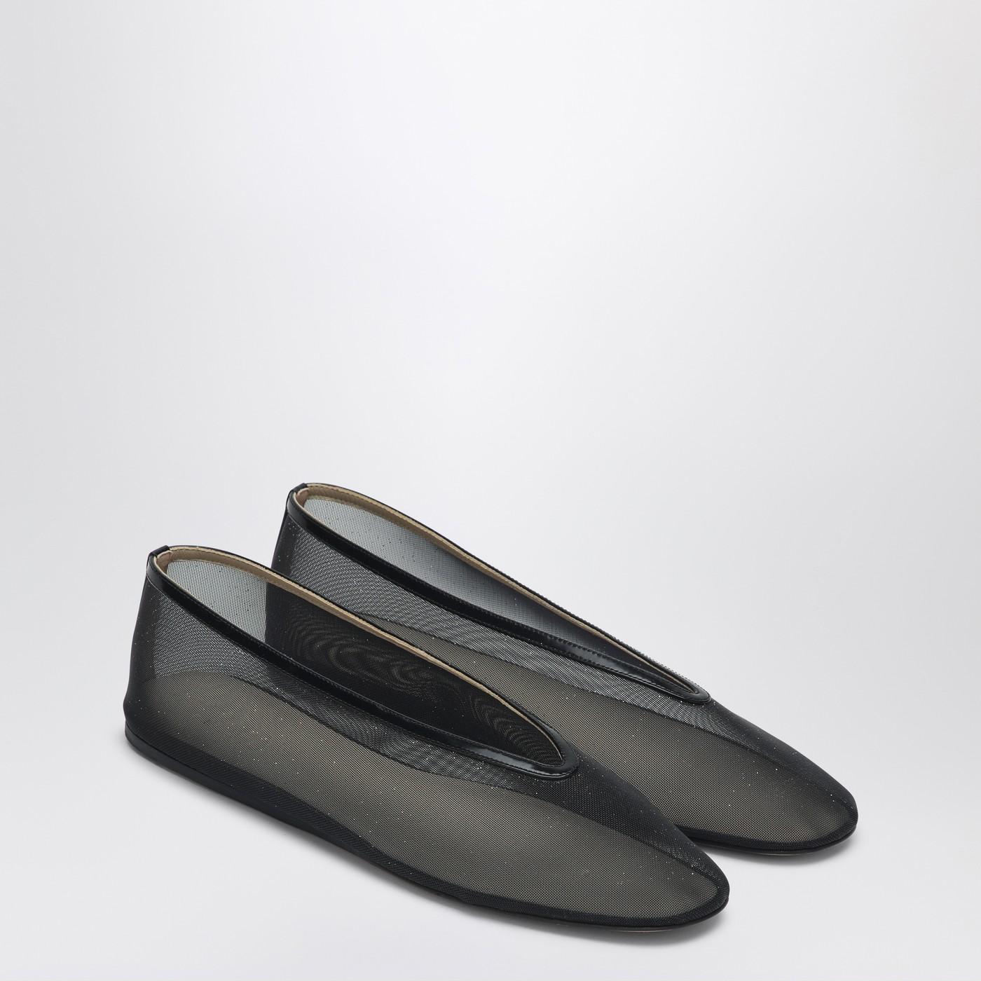 Le Monde Beryl Glitter Luna Slipper With Net in Black | Lyst