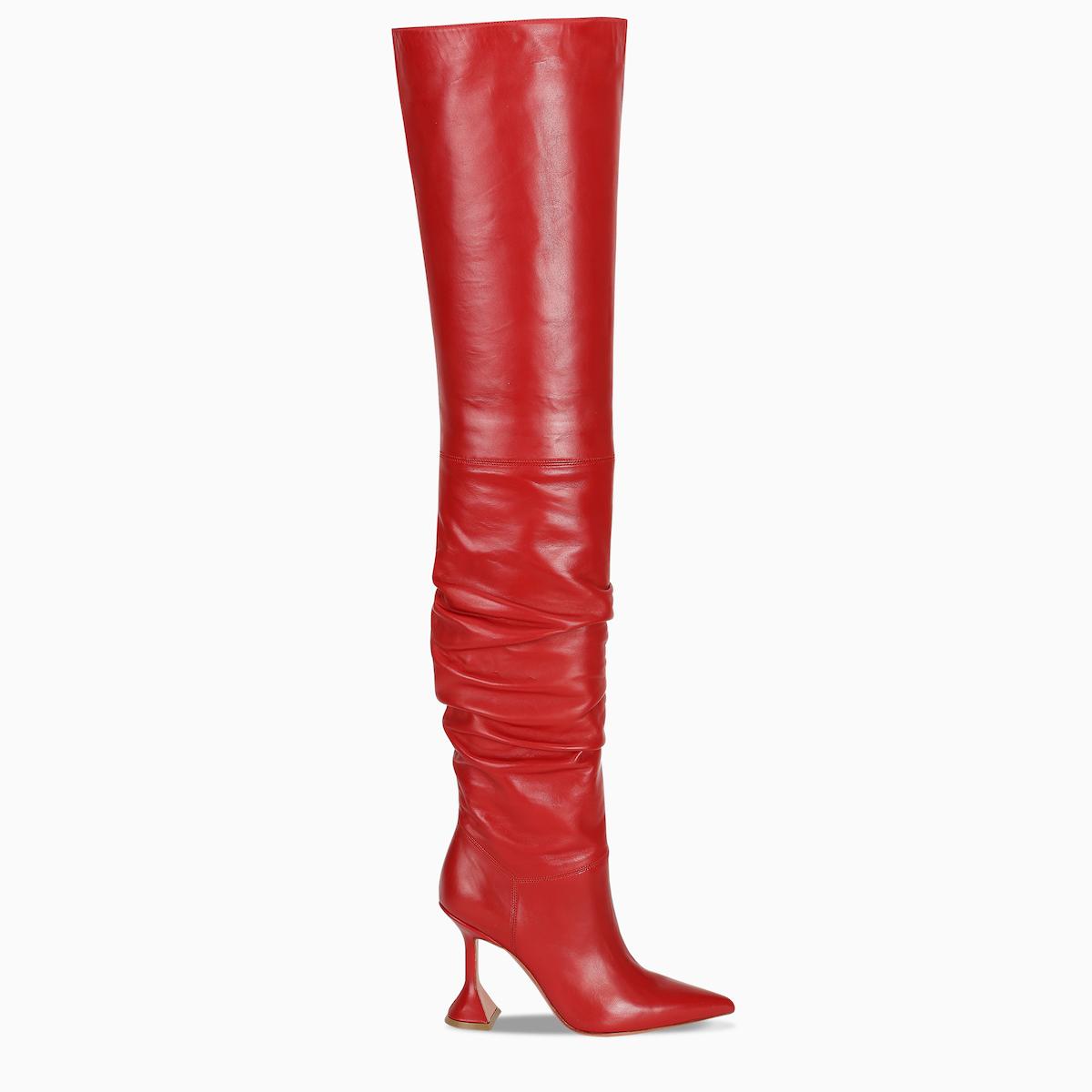 AMINA MUADDI Red Olivia High Boots | Lyst
