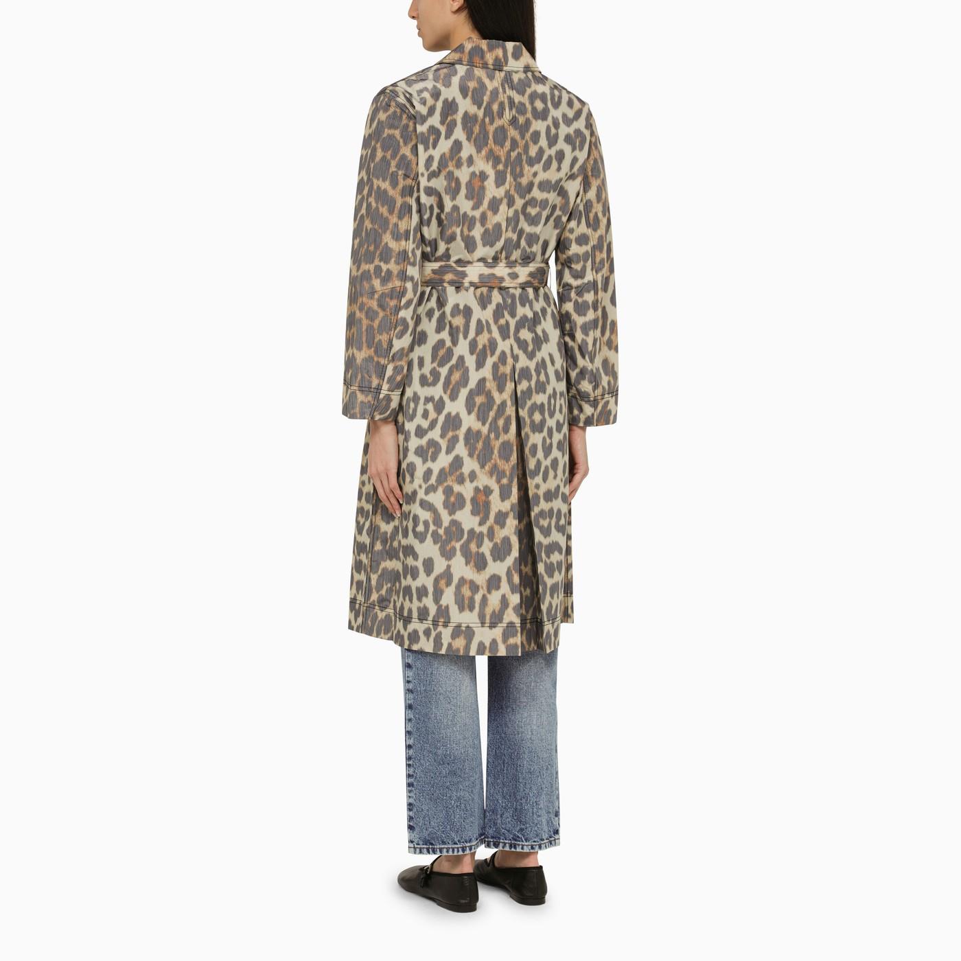 Leopard print cheap wrap coat