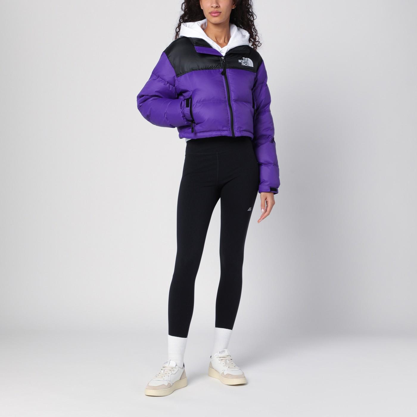 ジャケット The North Face Down jacket Nuptse cropped purple The North Face Down Jacket Nuptse Cropped in Purple | Lyst