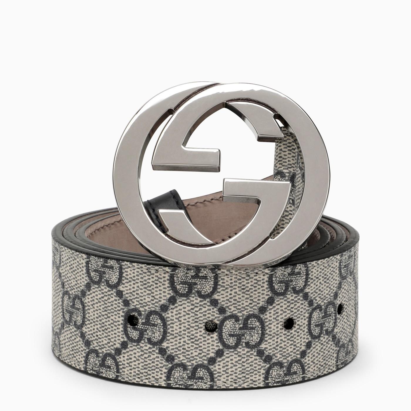 Gucci gg Supreme Fabric Belt With gg Buckle in Grey for Men Lyst UK