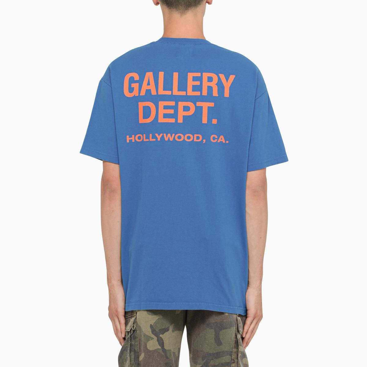 GALLERY DEPT. T-shirt With Orange Logo Print in Blue for Men | Lyst
