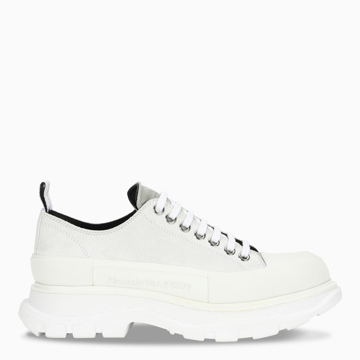 Alexander McQueen Men's White Leather Tread Slick Lace-up Shoes for Men ...