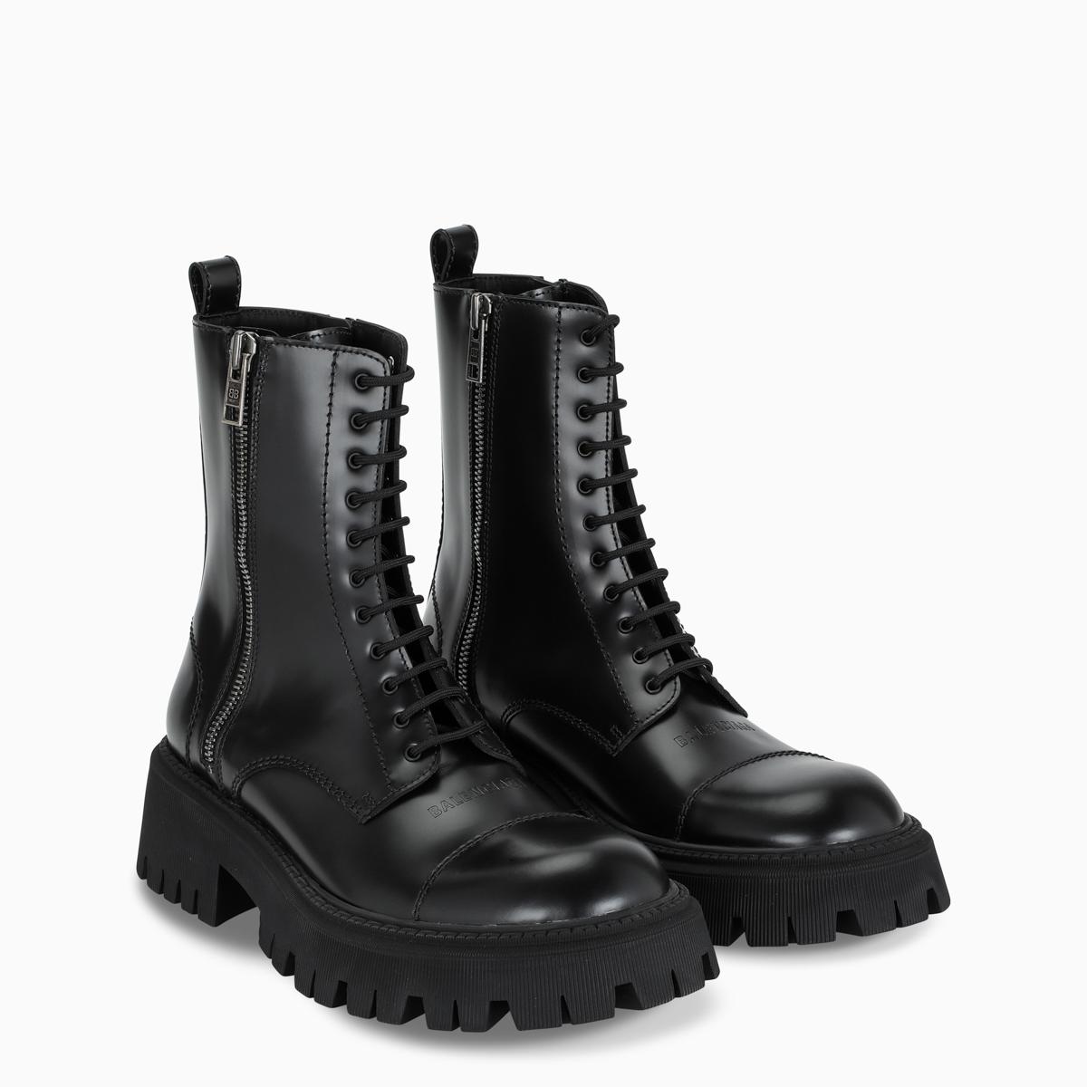 Balenciaga Black Tractor Military Boots for Men - Lyst