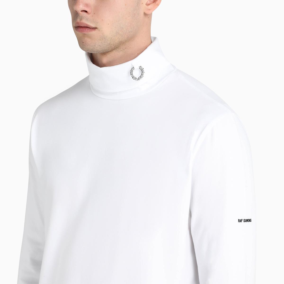 Fred Perry Cotton White Turtleneck Sweater Raf Simons for Men | Lyst