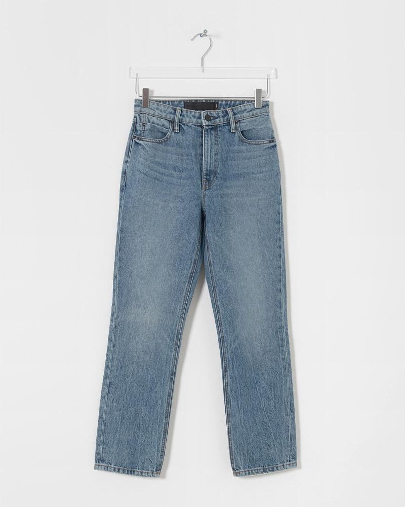Alexander Wang Denim Light Indigo Aged Cult Cropped Straight Jeans in ...