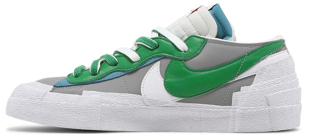 Nike Blazer Low Sacai Medium Grey Classic Green | Lyst