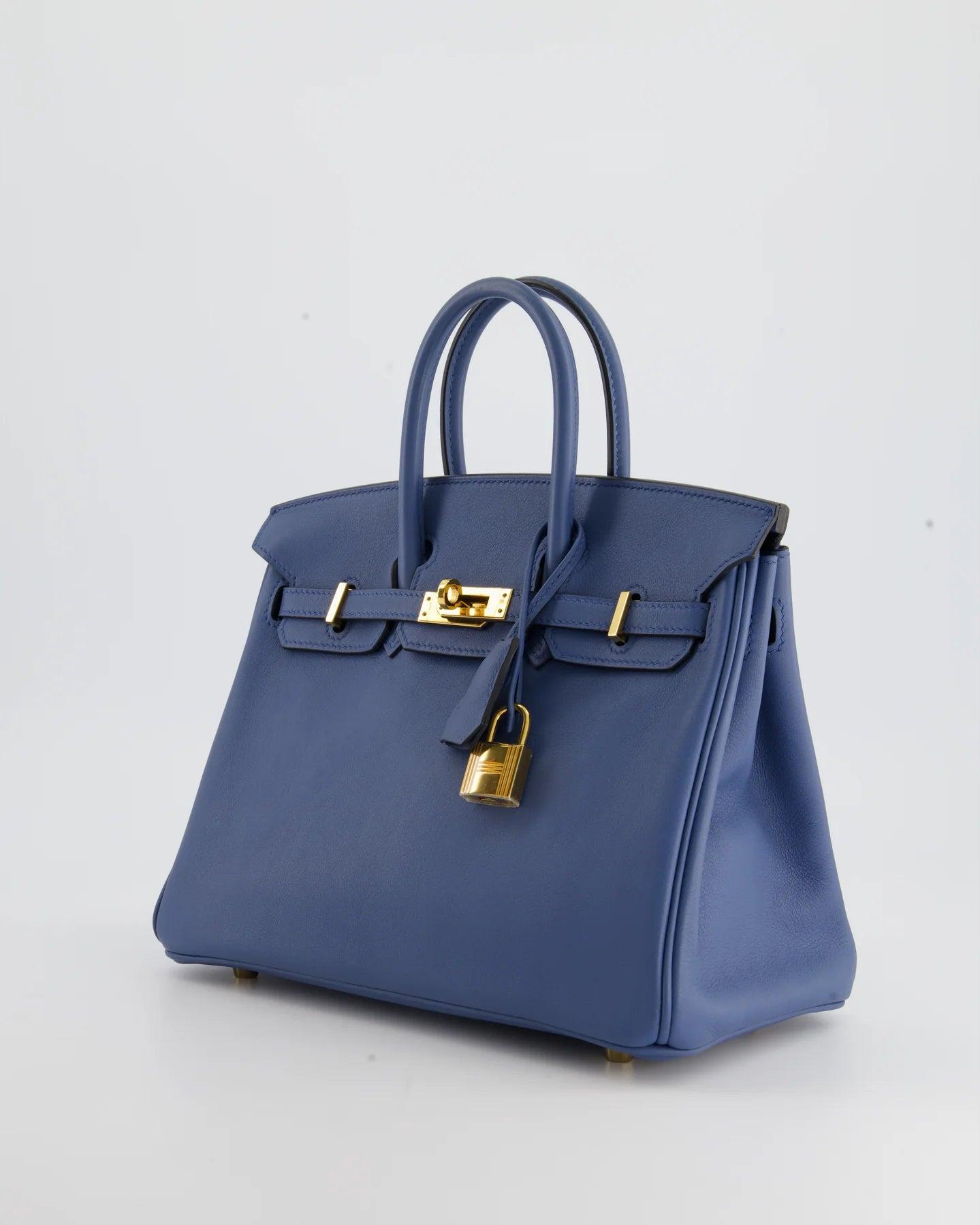 Hermès Birkin 25cm In Blue Brighton Swift Leather With Gold Hardware