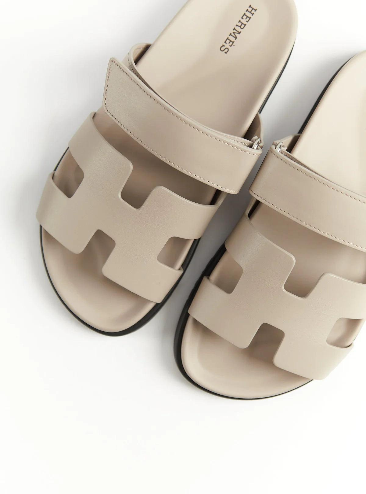 Hermès Chypre Sandals (beige Mastic) in White | Lyst