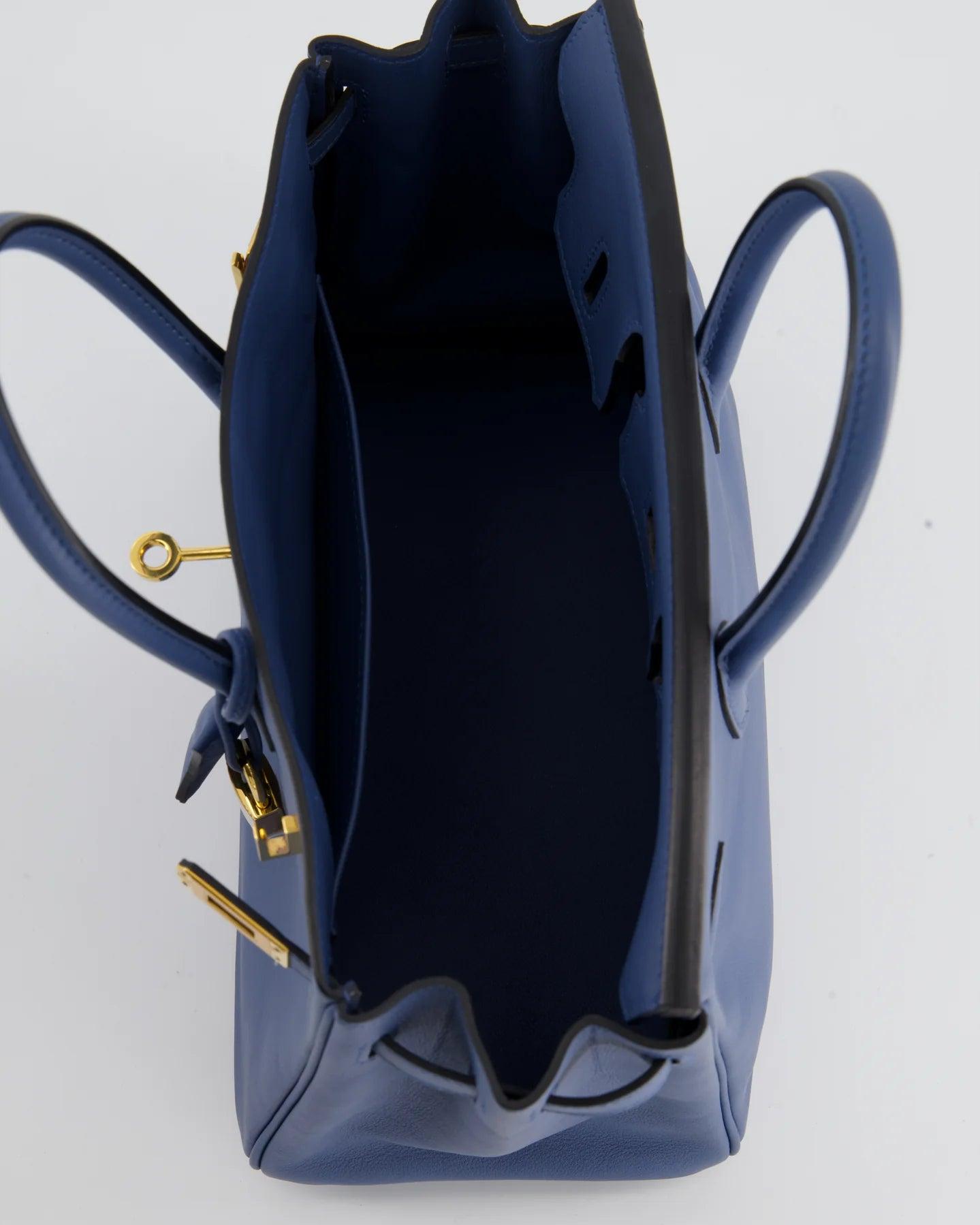 Hermes Navy Blue Swift Leather Palladium Hardware Birkin 25 Bag Hermes