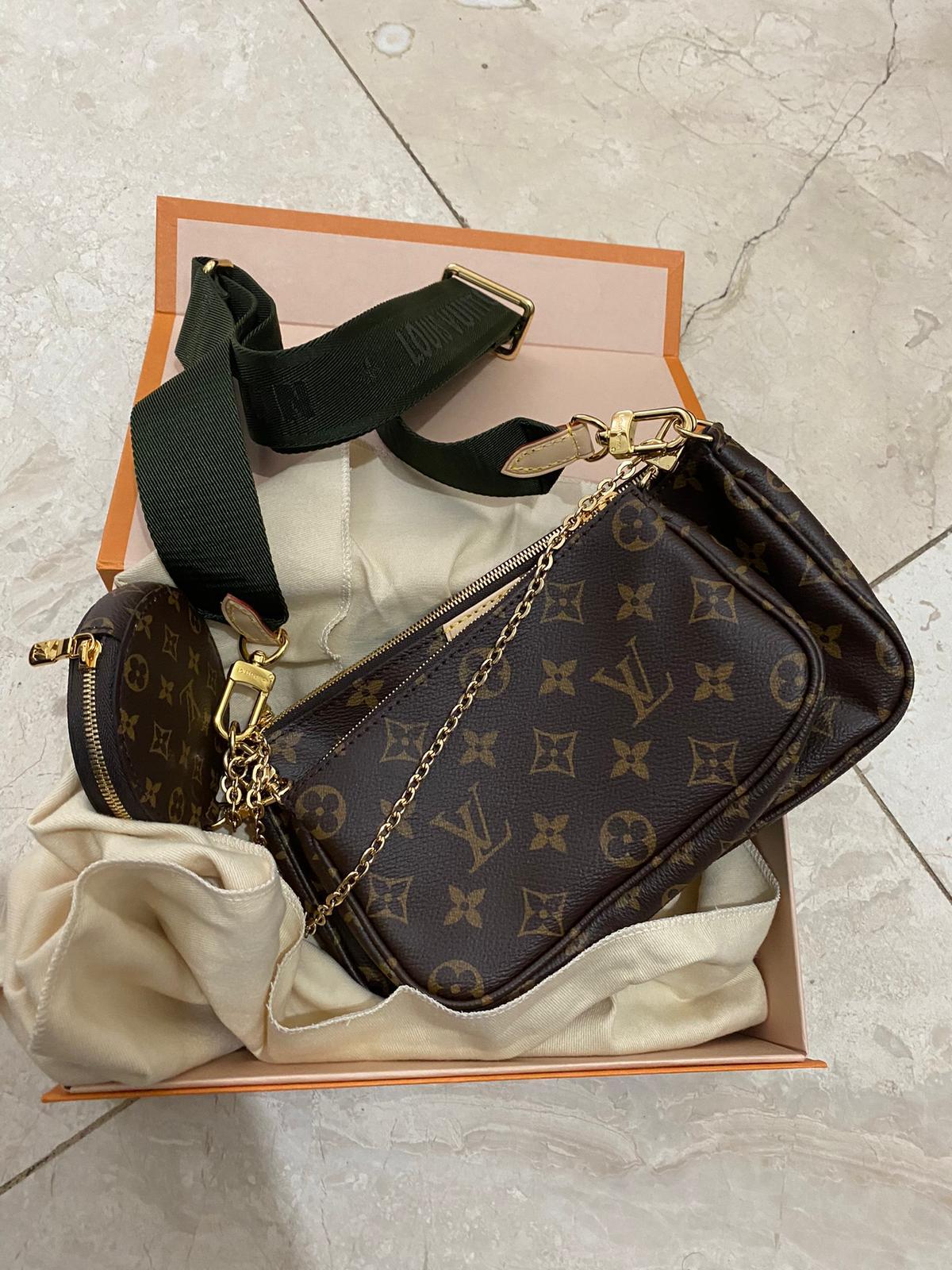 Louis Vuitton Multi Pochette Mongram Khaki Handbag in Brown | Lyst