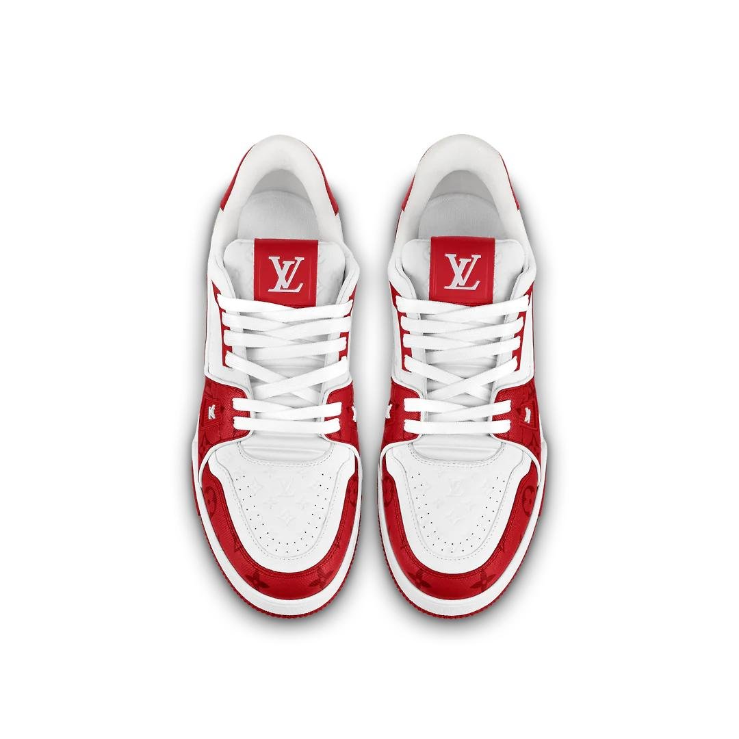 Louis Vuitton Trainer Red Monogram White
