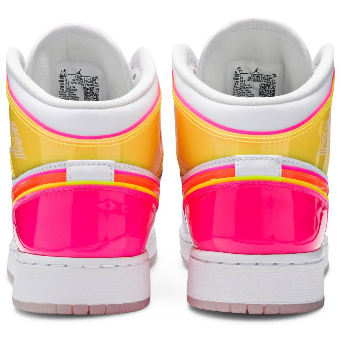 Nike Jordan 1 Mid Edge Glow (gs) in Pink | Lyst