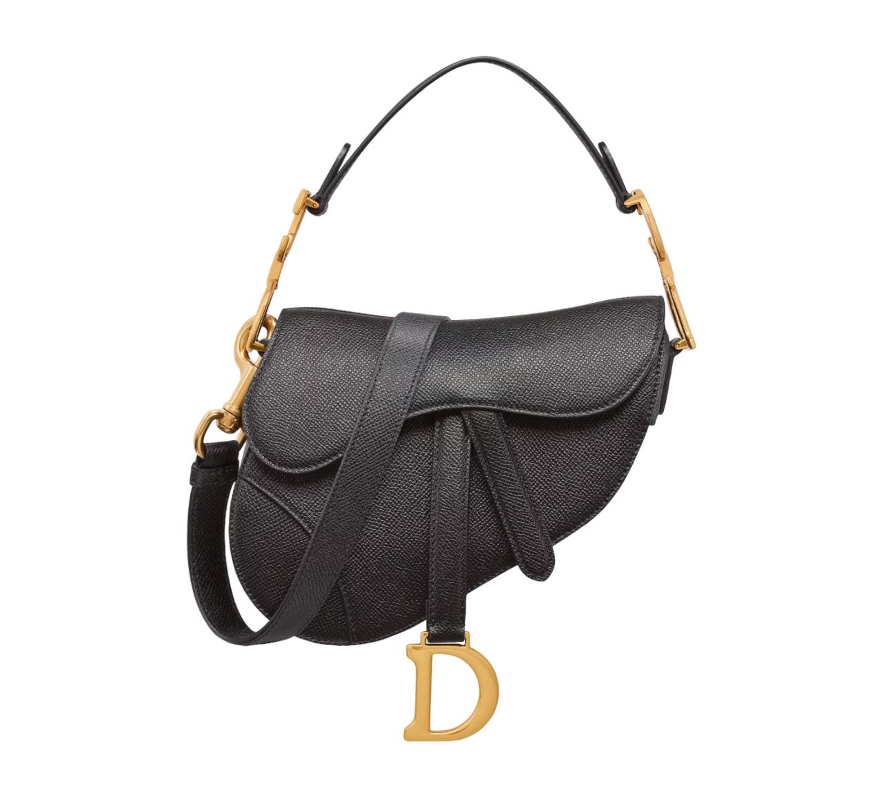 Dior Saddle Bag With Strap Black Grained Calfskin | Lyst UK