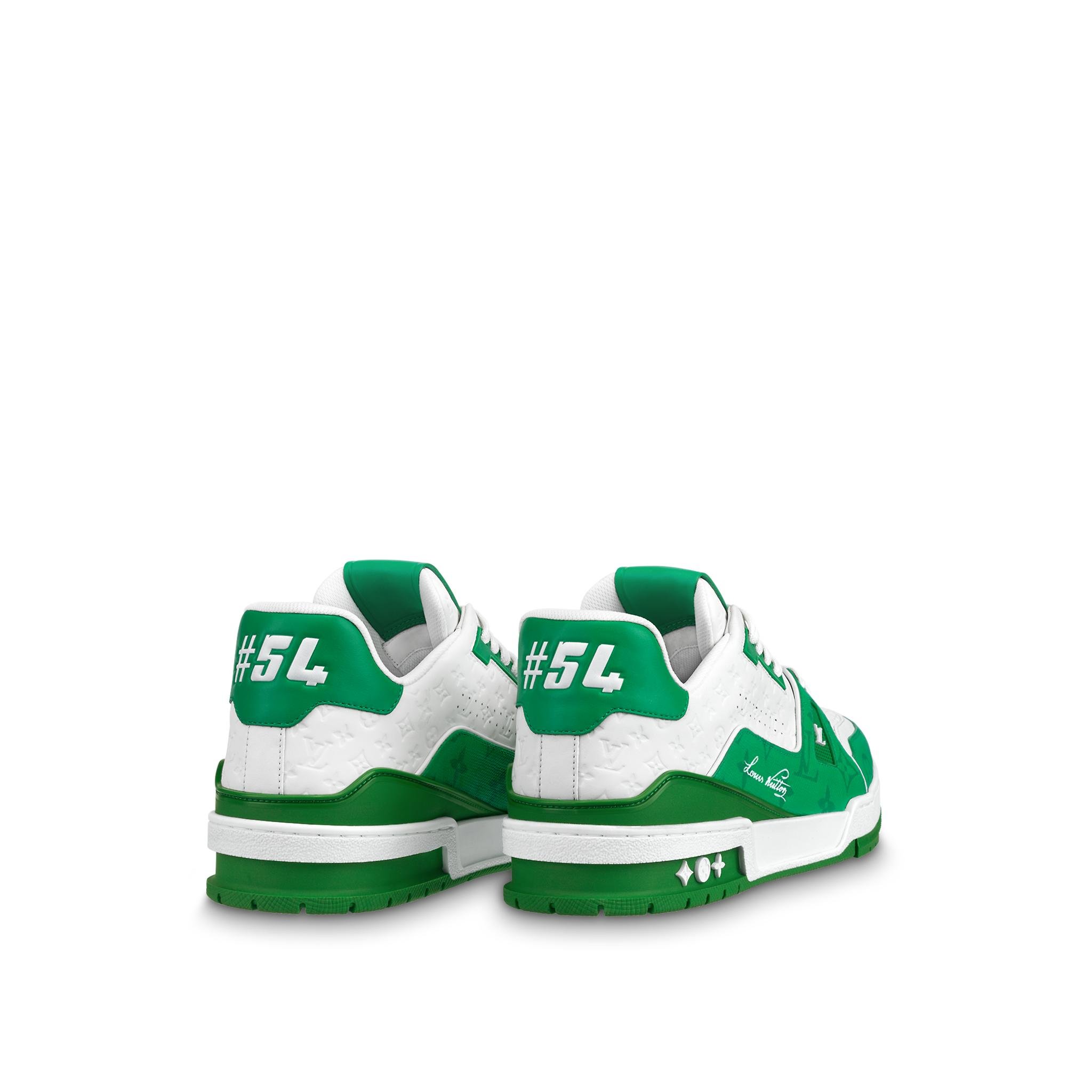 Louis Vuitton, Shoes, Louis Vuitton Lv Trainer Monogram Denim Green  Sneakers