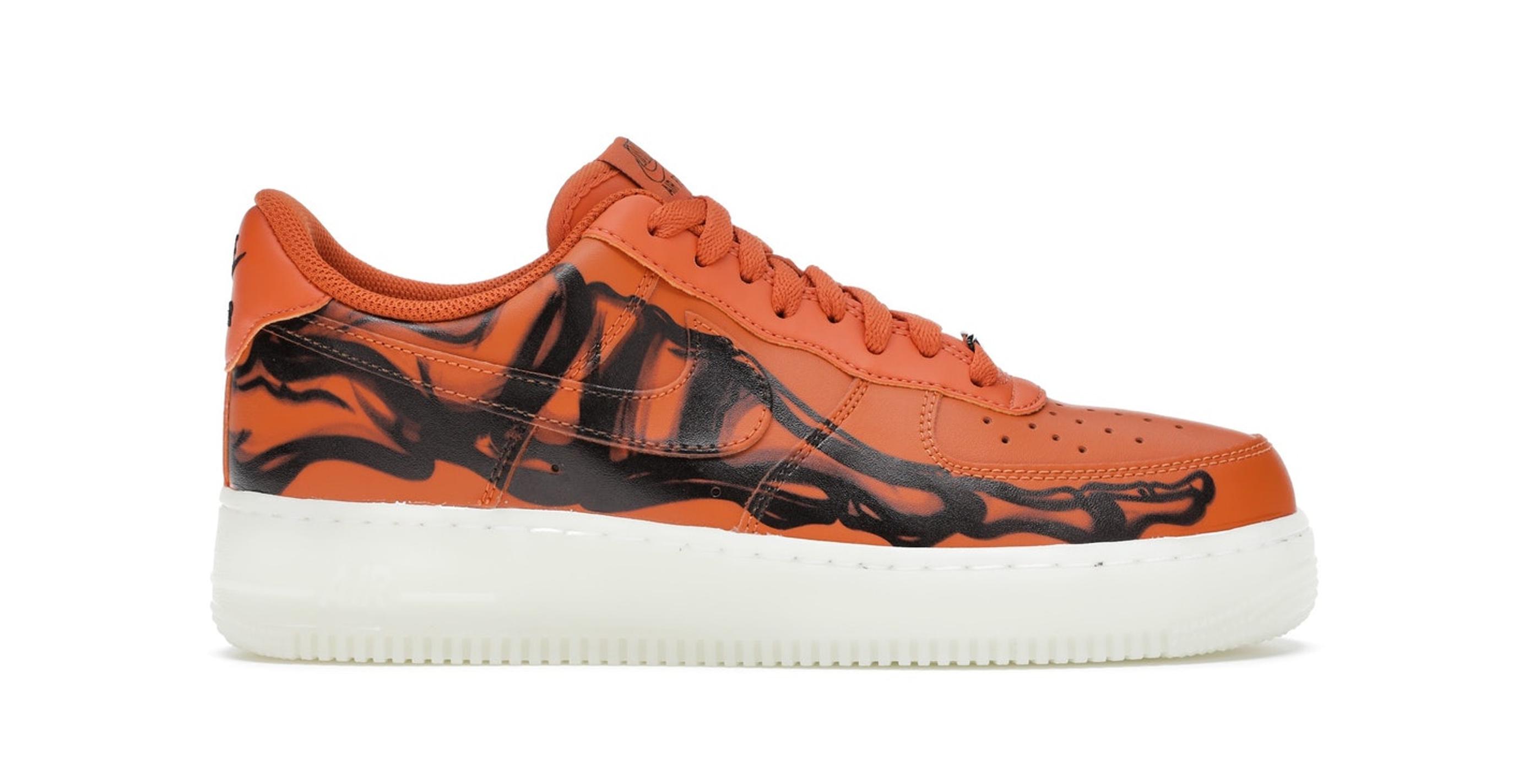 Nike Air Force 1 Low Orange Skeleton in Black | Lyst