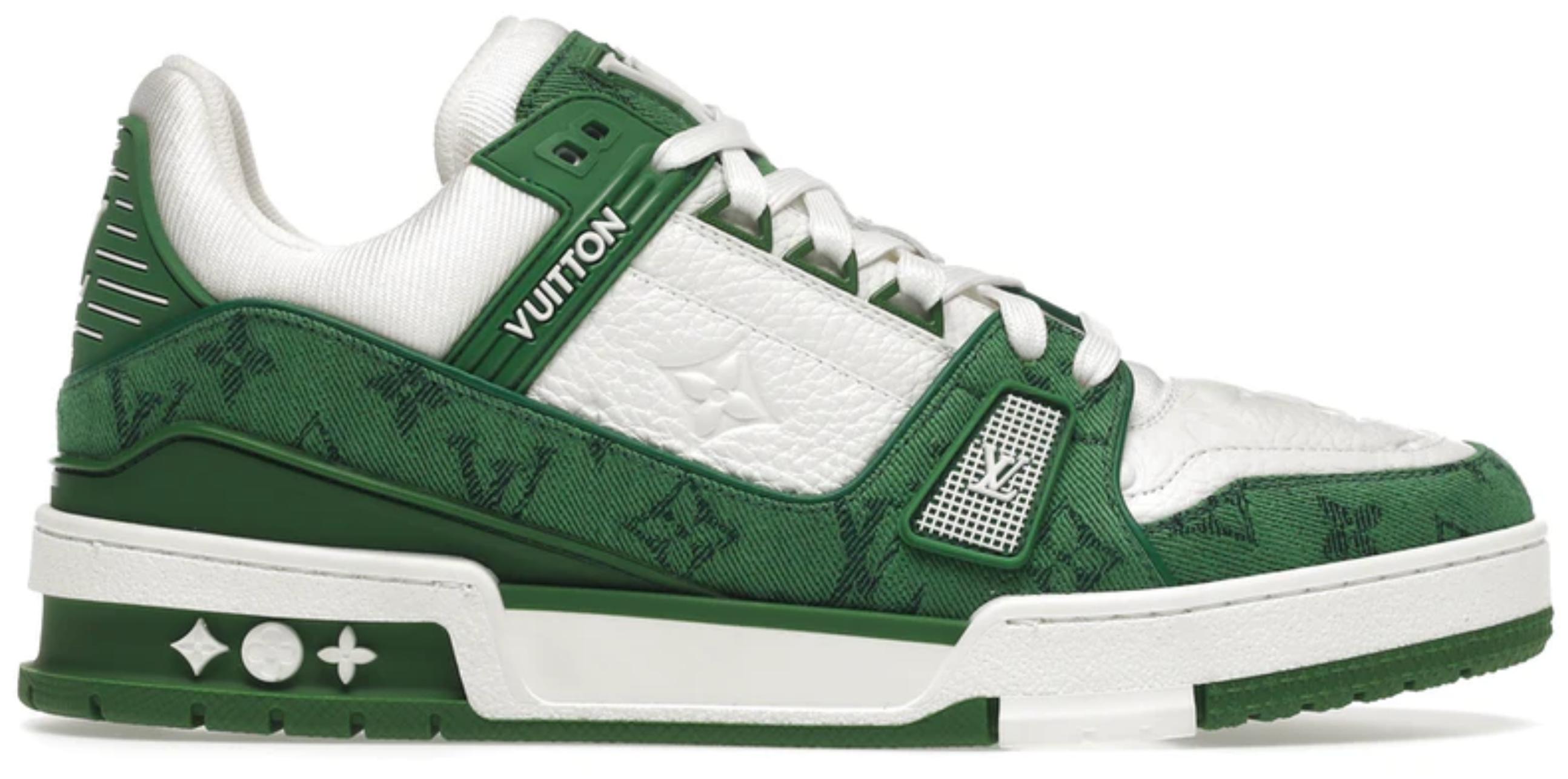 louis vuitton sneakers green and white