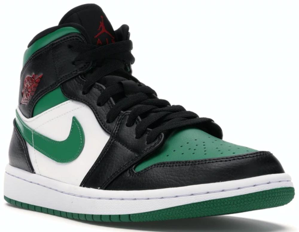 Nike Jordan 1 Mid Green Toe (m) in Black | Lyst