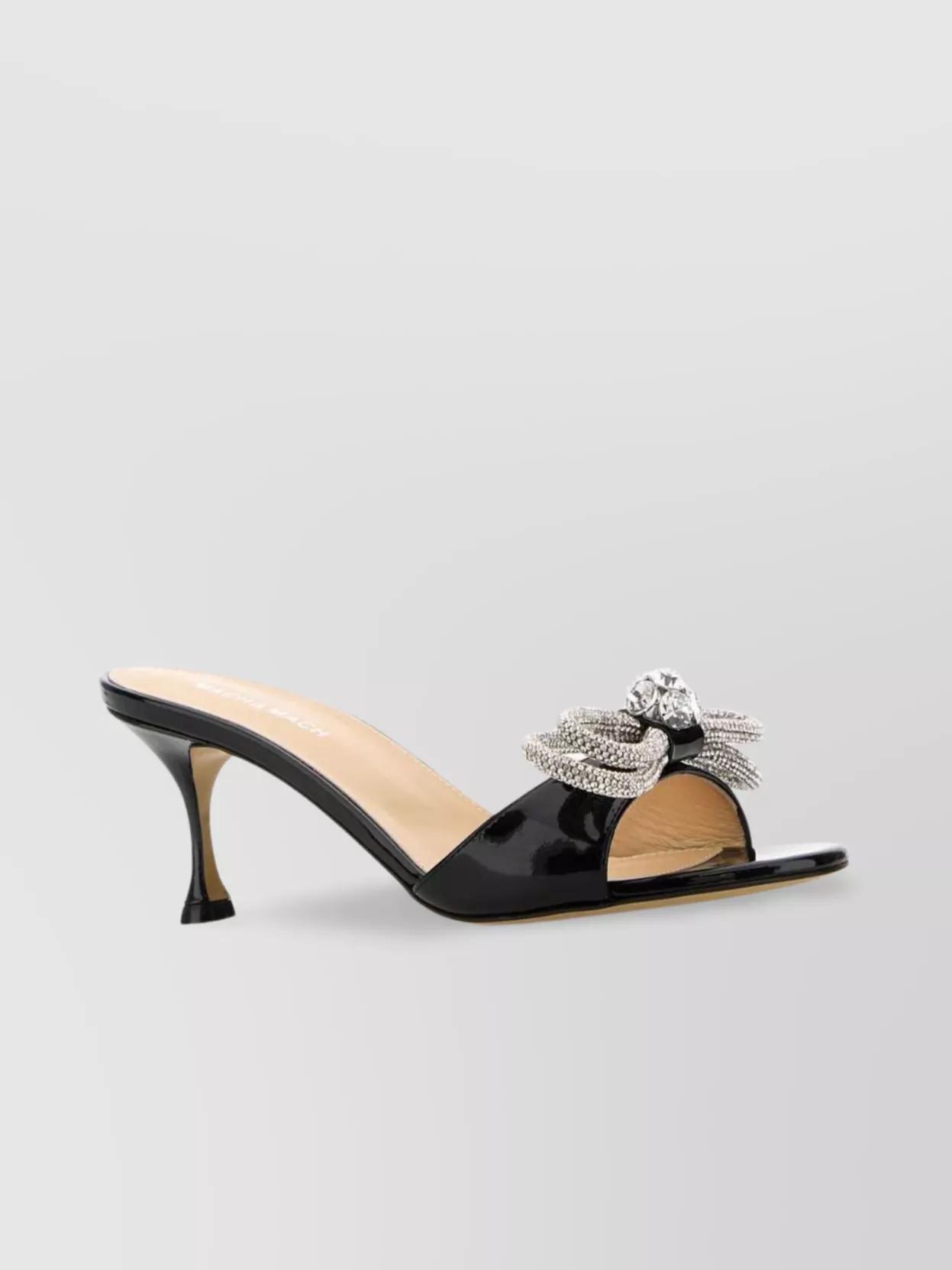 サンダル・ミュール MACH & MACH Black leather Double Bow mules MACH & MACH 90mm Double-Bow Sandals | Black | FARFETCH