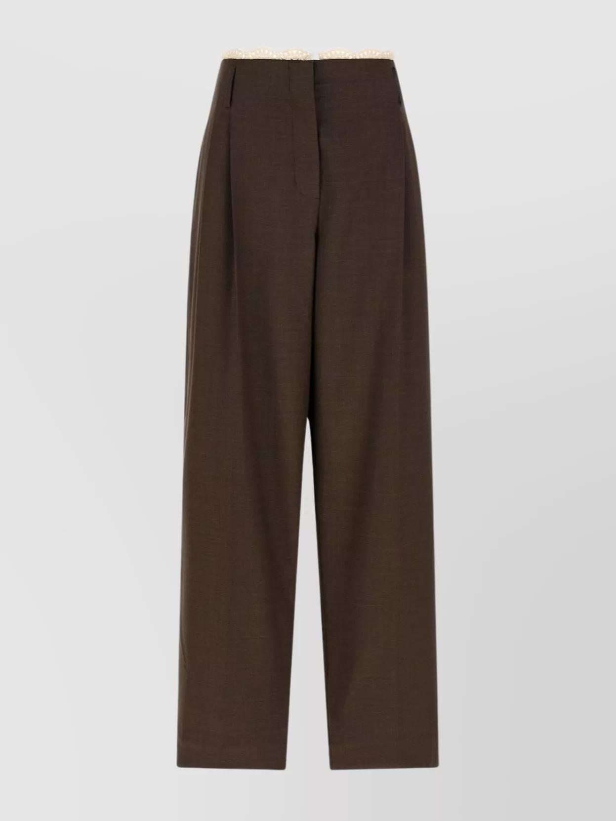 パンツ Magda Butrym Slightly Shiny Straight-Leg Pants With Pleat MAGDA BUTRYM Pleated wool-blend pants | NET-A-PORTER