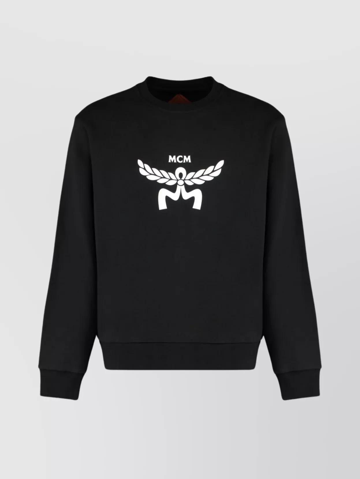 【関税&送料込】Mcm Black Stretch Polyester Blend Sweatshirt Loose Fit Sweatshirt - Black/Worldwide - Men | H&M US
