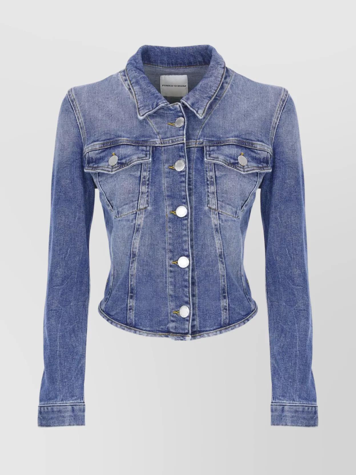 アウターその他 PINKO 104930A213 Outerwear Jackets Clear Blue PINKO Denim Jacket | Blue | FARFETCH CA