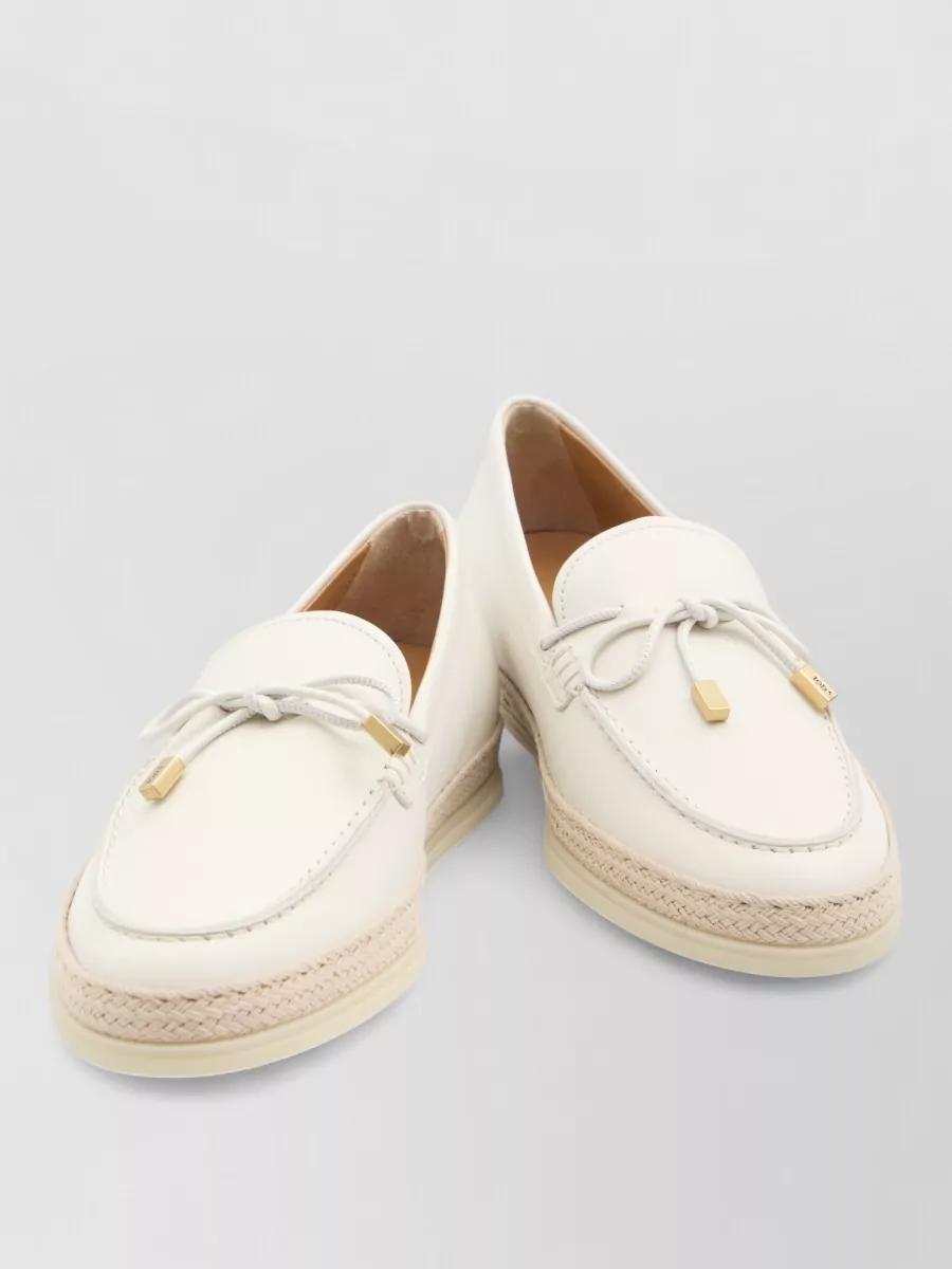 Tod\'s White Leather Slip-On Espadrille-Style Loafers Tod main image 4