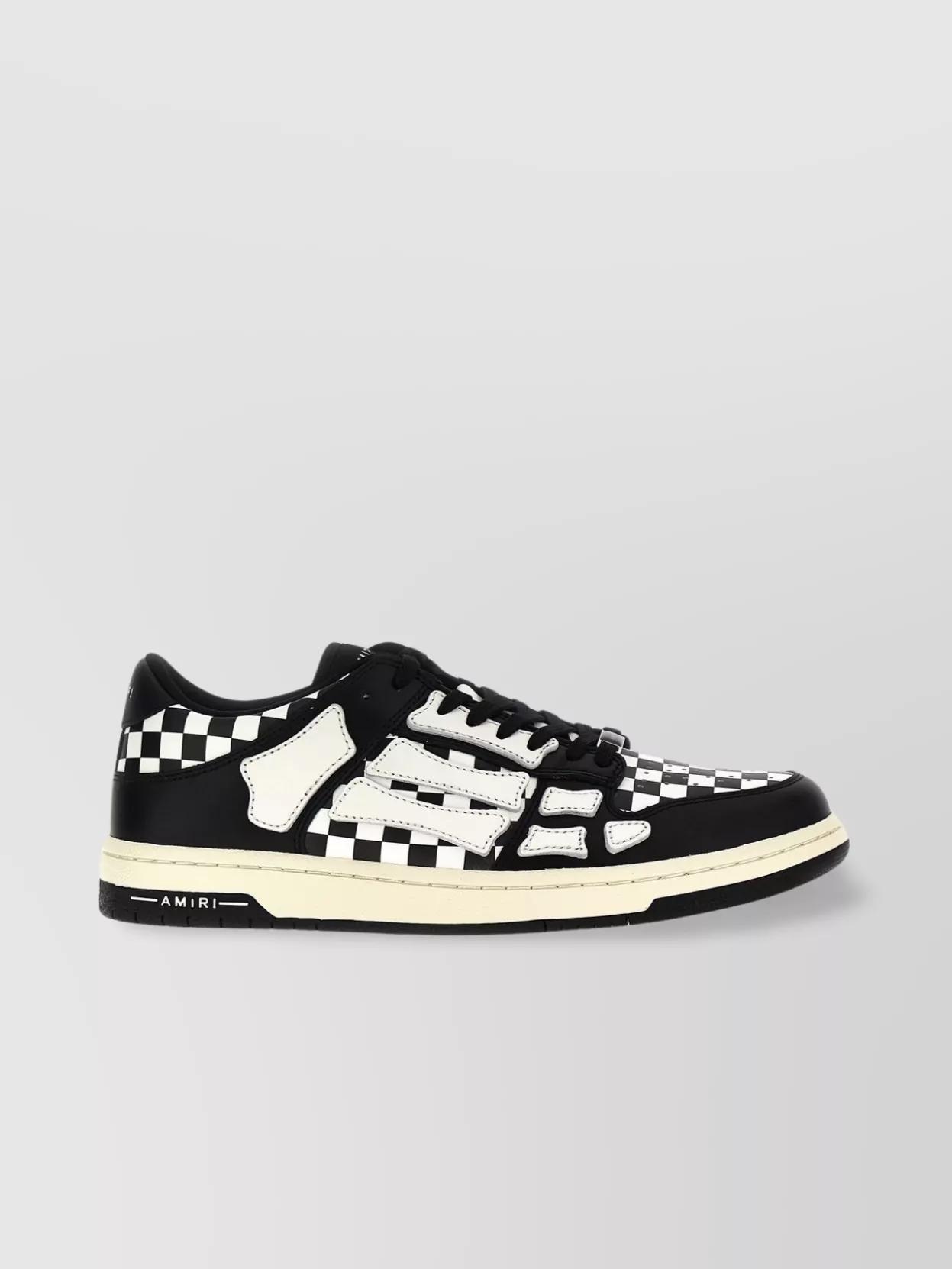 Amiri Low Top Checkered Skel Sneakers in Metallic for Men | Lyst