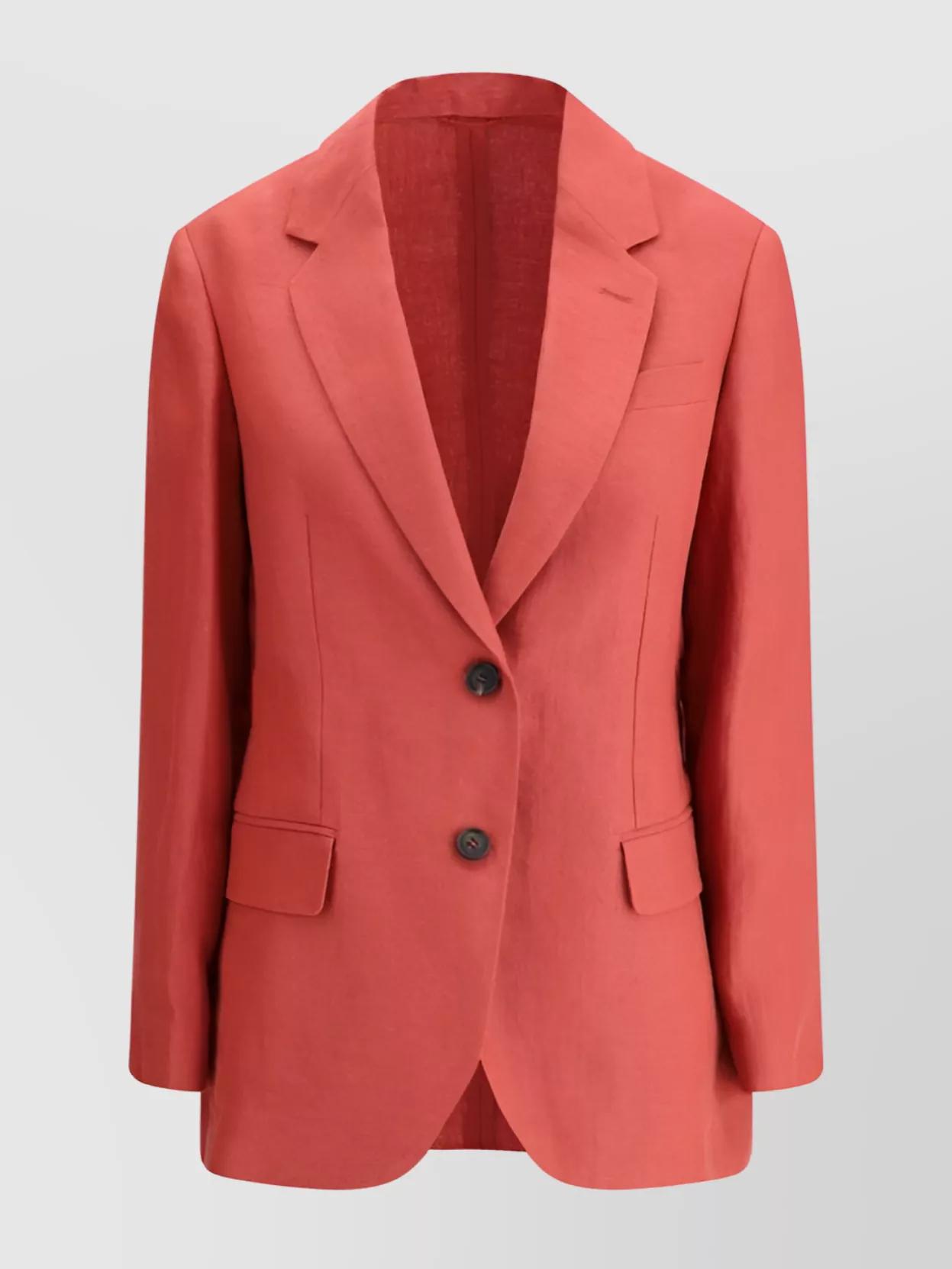 Brunello Cucinelli Hemp And Linen Blazer Jacket in Red | Lyst