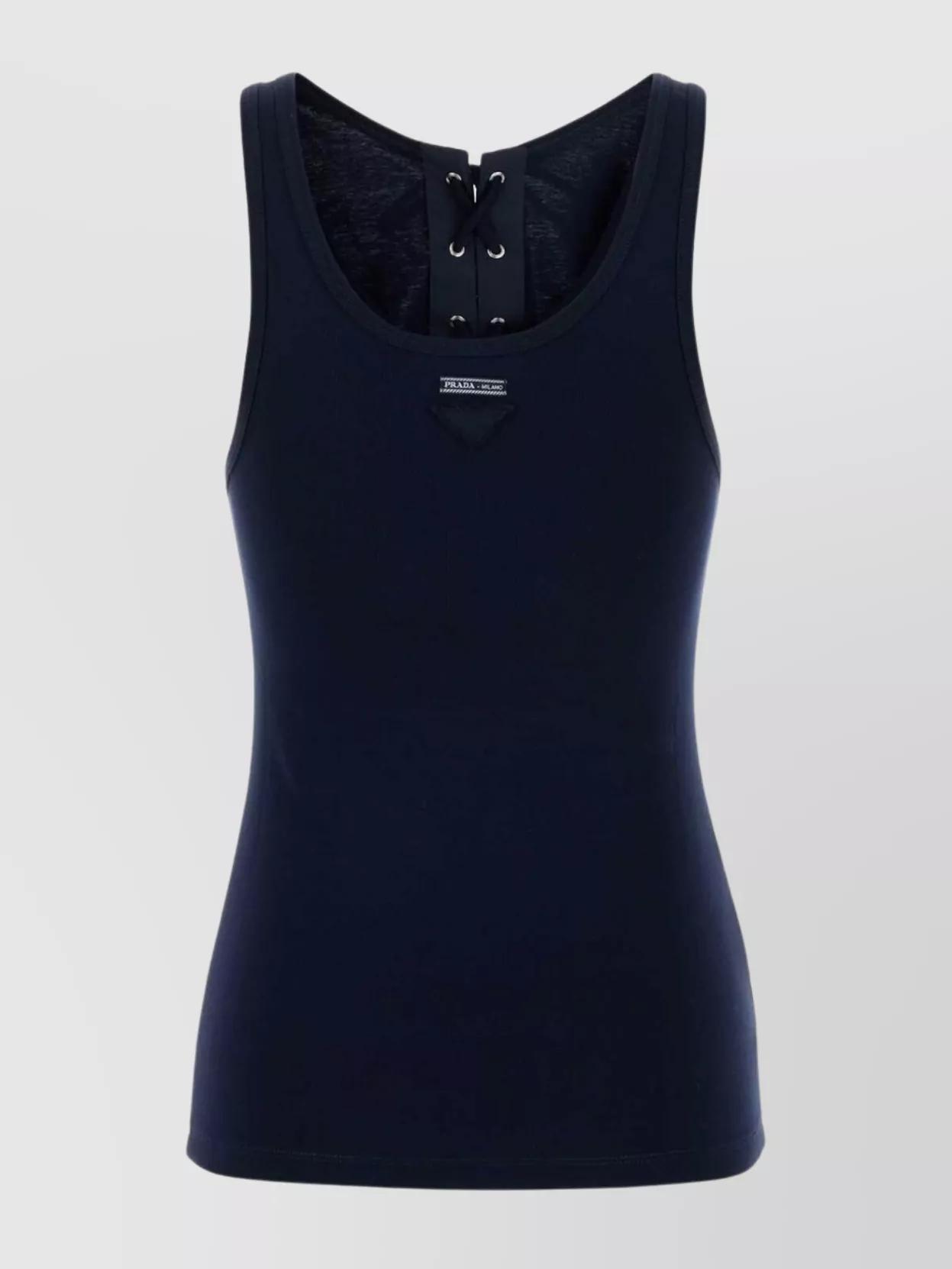 Tシャツ・カットソー PRADA SAND COTTON TANK TOP Prada Sand Cotton Tank Top in Beige – LOZURI®
