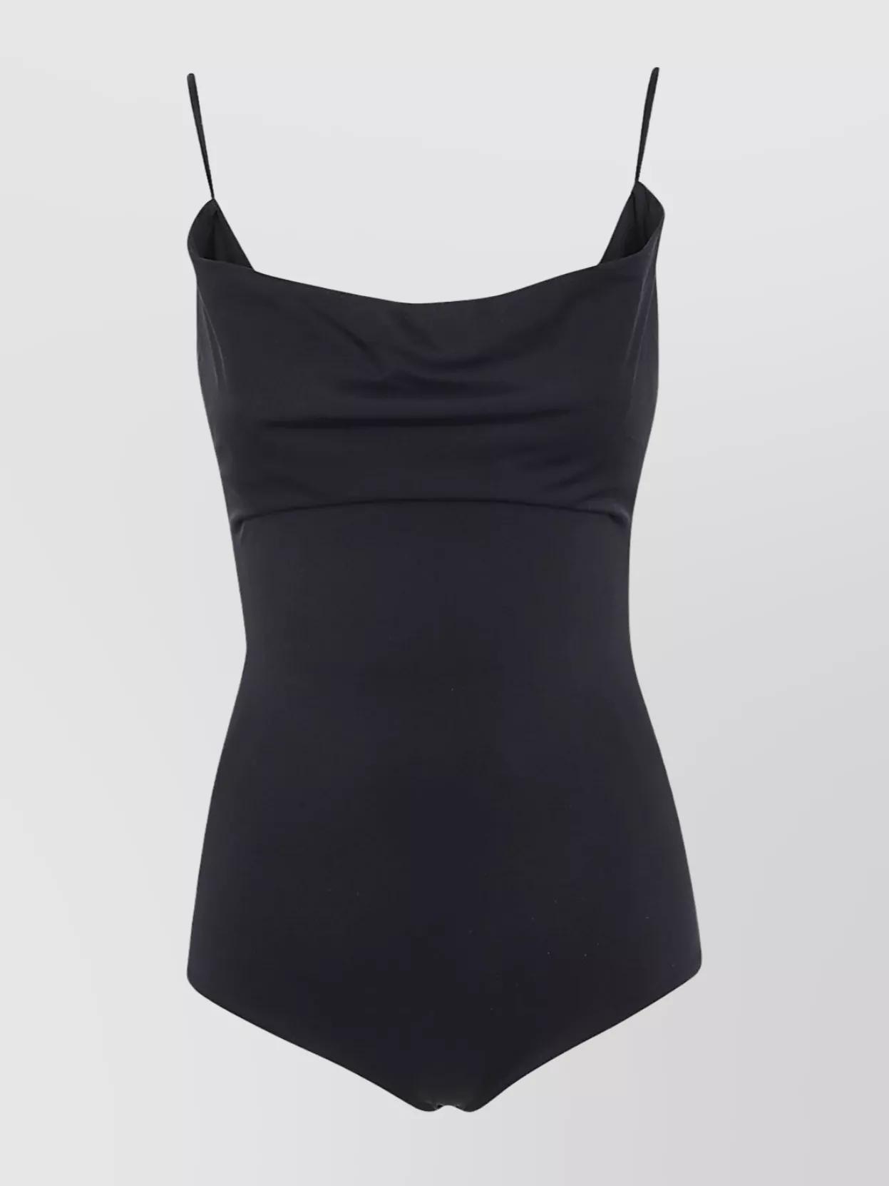 ワンピース水着 MAGDA BUTRYM SS25 SWIMSUIT INTERO (801722 BLACK) Ruched flower swimsuit in black
