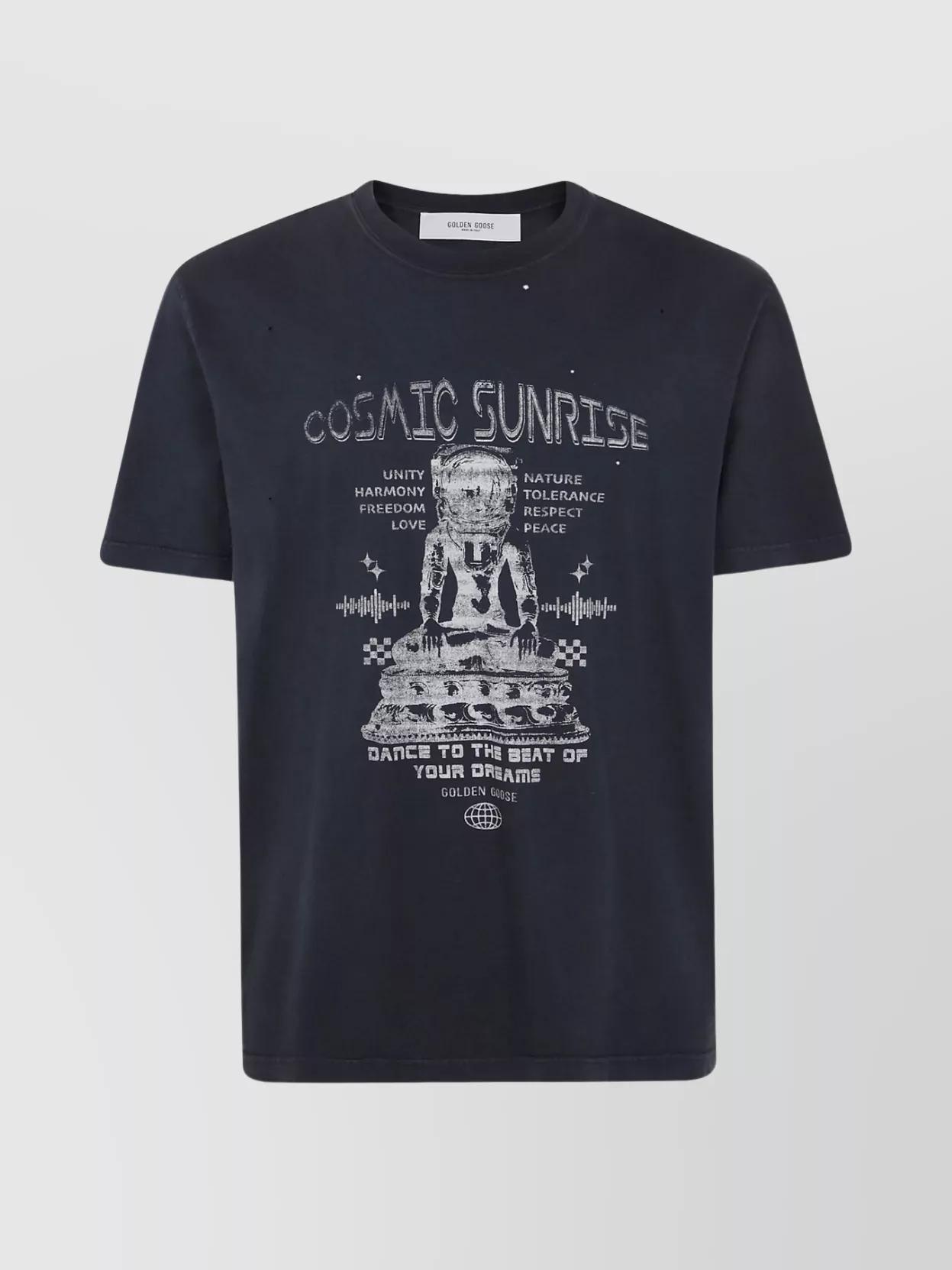 Tシャツ・カットソー GOLDEN  DELUXE BRAND Cotton t-shirt with print Golden Goose Deluxe Brand Distressed Cotton Logo T-Shirt