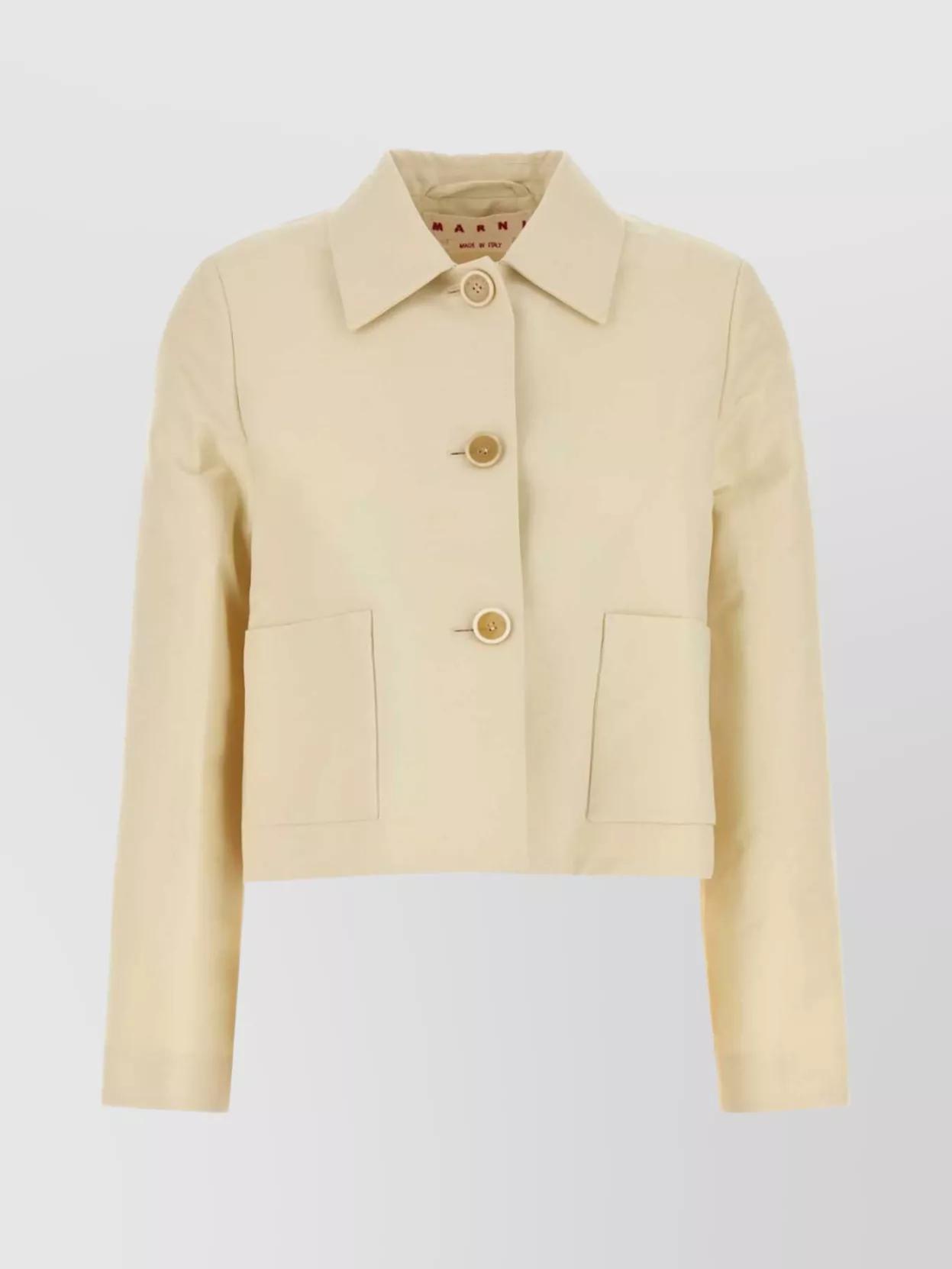 【関税&送料込】Marni Cream Cady Blazer Single-breasted cady blazer, white | 