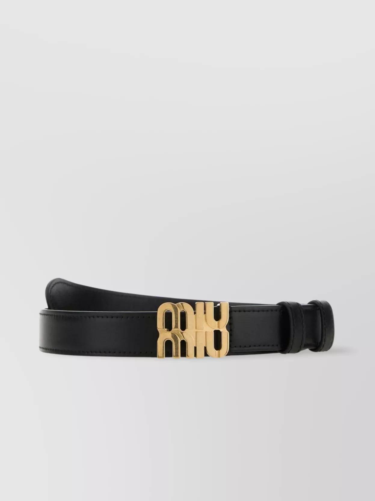ベルト MIUMIU BLACK LEATHER BELT Miu Miu Leather Belt | Black | FARFETCH