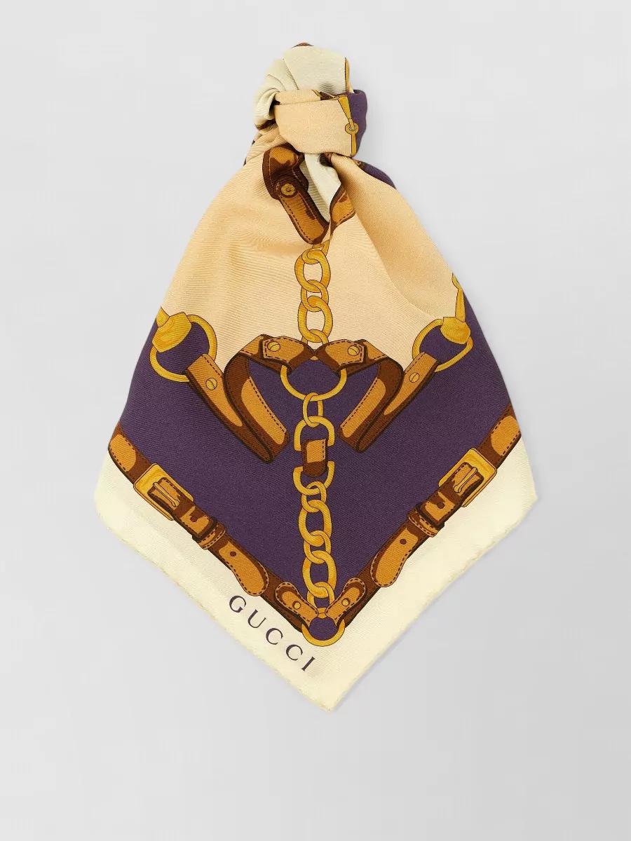 Gucci Morsetto Silk Square Chain Print Scarf in Metallic | Lyst