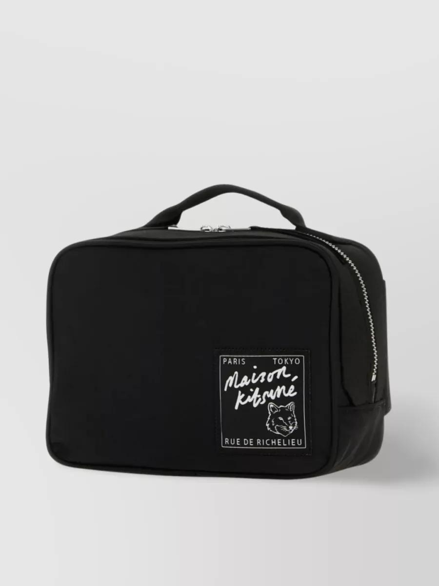 【関税&送料込】Maison Kitsune Black Nylon Belt Bag FLASH FOX BUMBAG | Maison Kitsuné