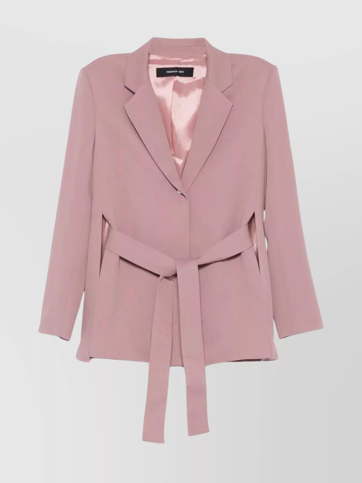 ボトムスその他 Federica Tosi Raffia Sequins Blazer ZAPAKA Sparkly Fuchsia Notched Long Women's Blazer Double