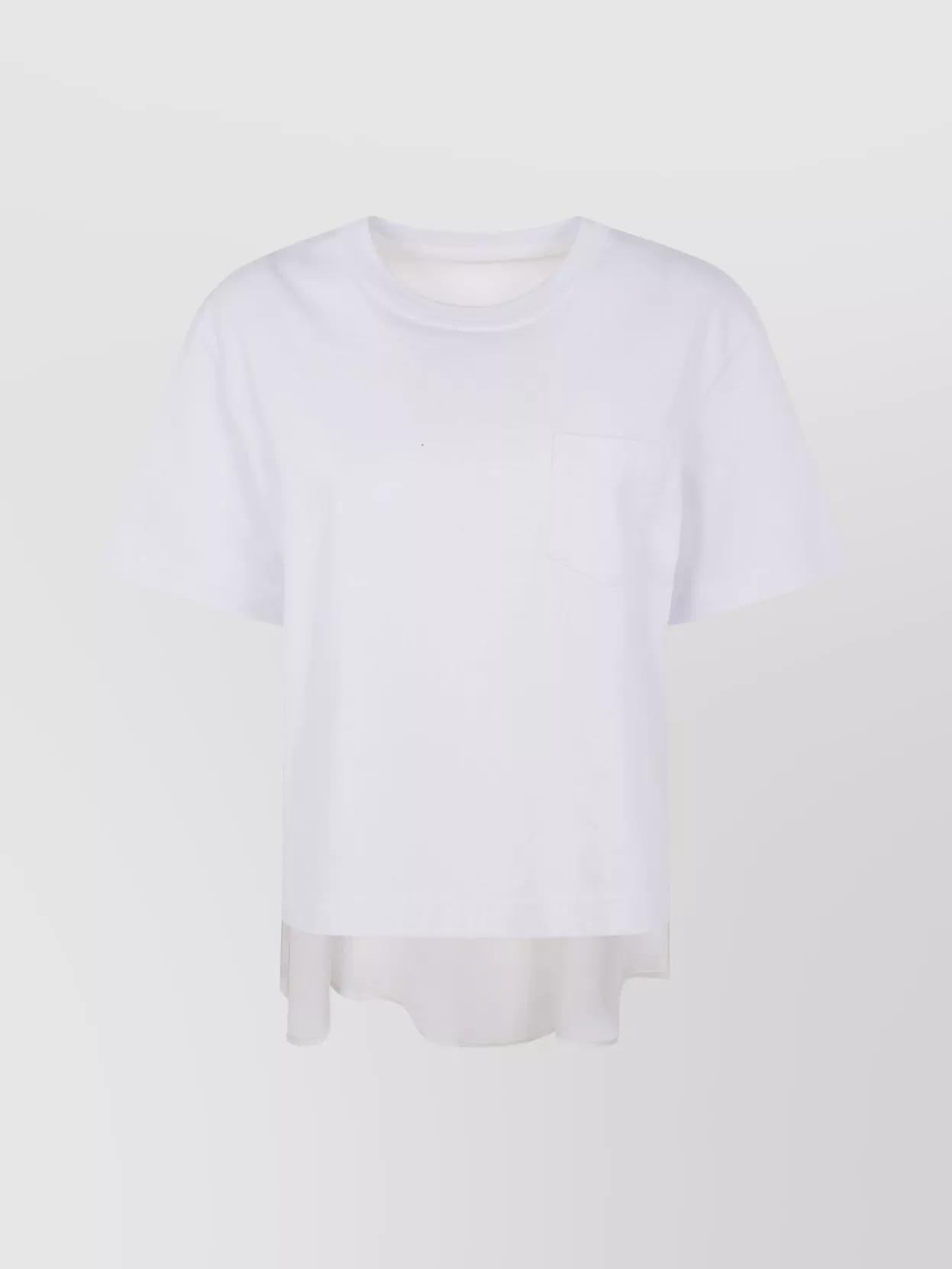 Tシャツ・カットソー SACAI Women Tops SCW241101 White 24SS新品1 sacai サカイ レディース 切り替え シアー Tシャツ